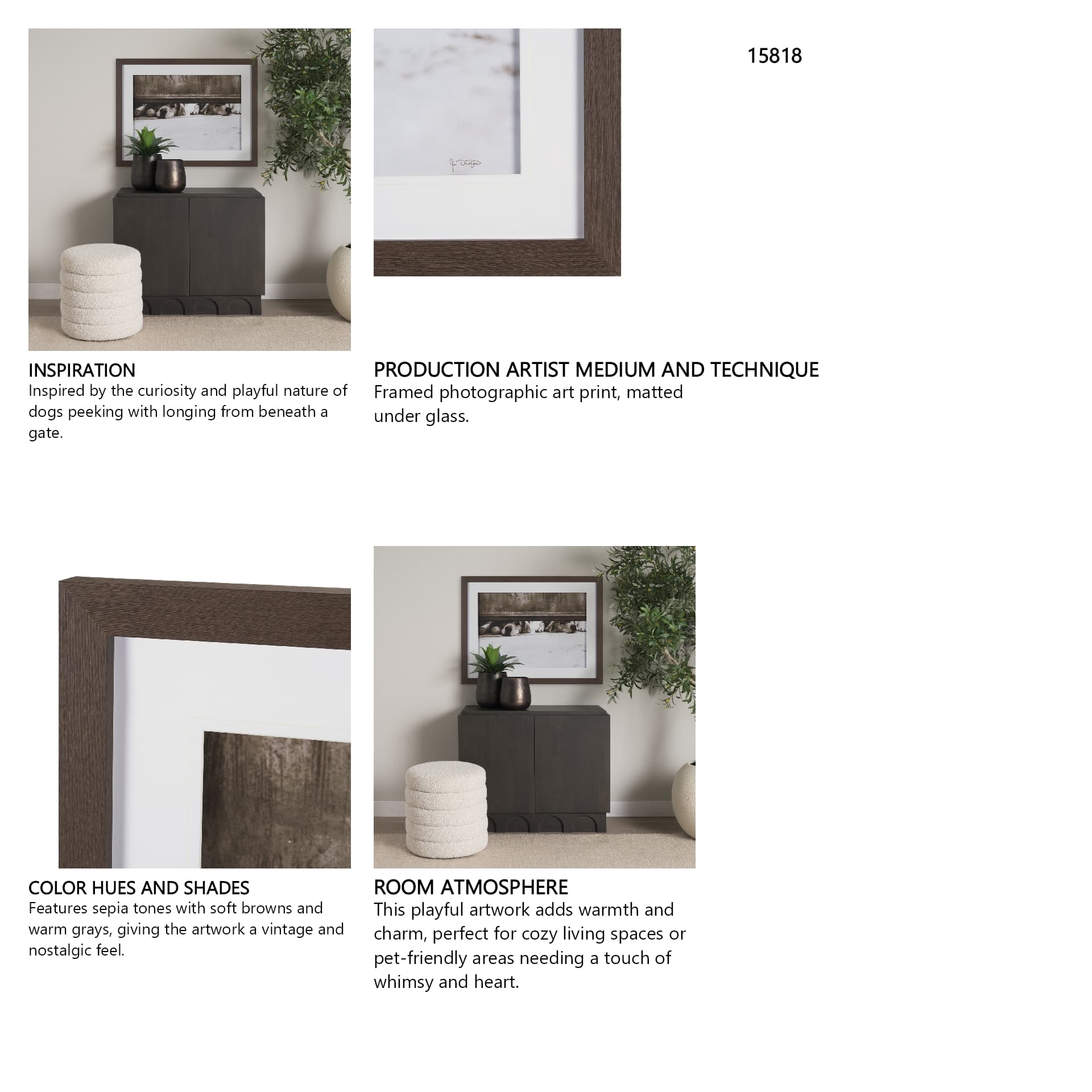 We See You Dogs by Jim Dratfield Framed Photo Print under Glass — in a styled room