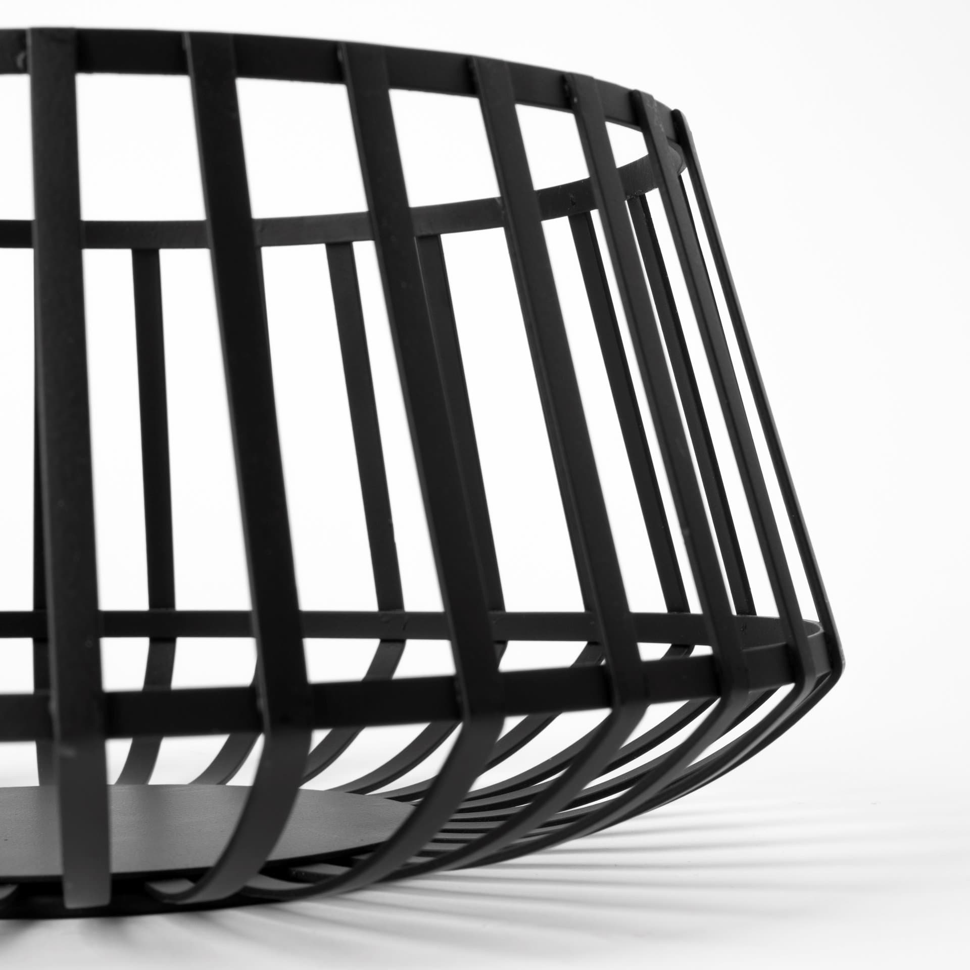 Emilio Set of 2 Black Metal Slated Bowls — product photograph