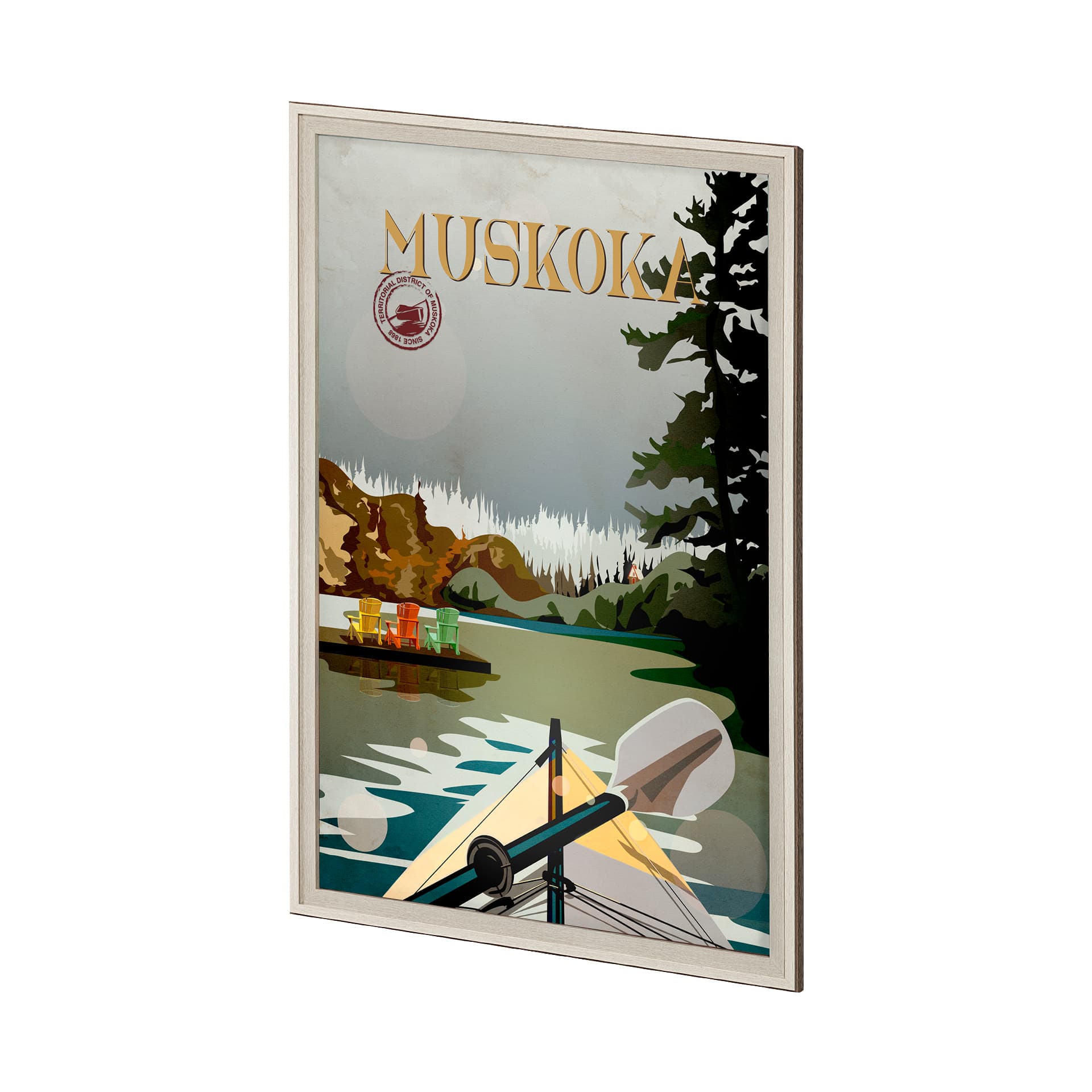 Muskoka Go Canada (XL) by Mercana Studio a Hand Embellished Decograph Framed Art Print under Glass — product photograph