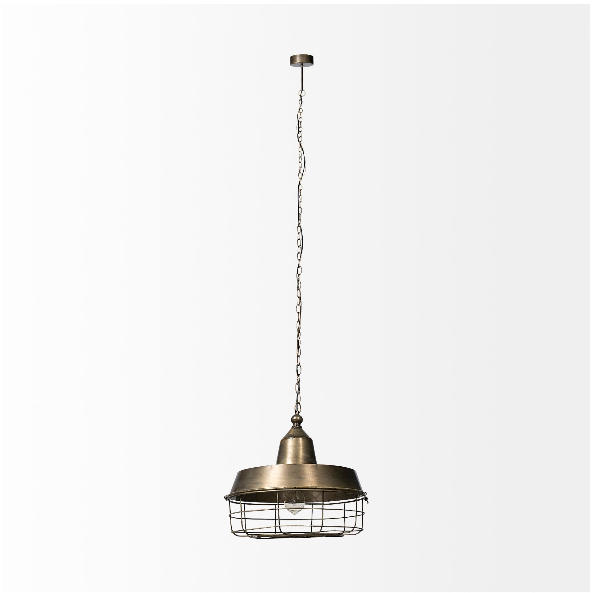 Tahla 14x 14.5 Gold Toned Metal Cage Pendant Light — product photograph