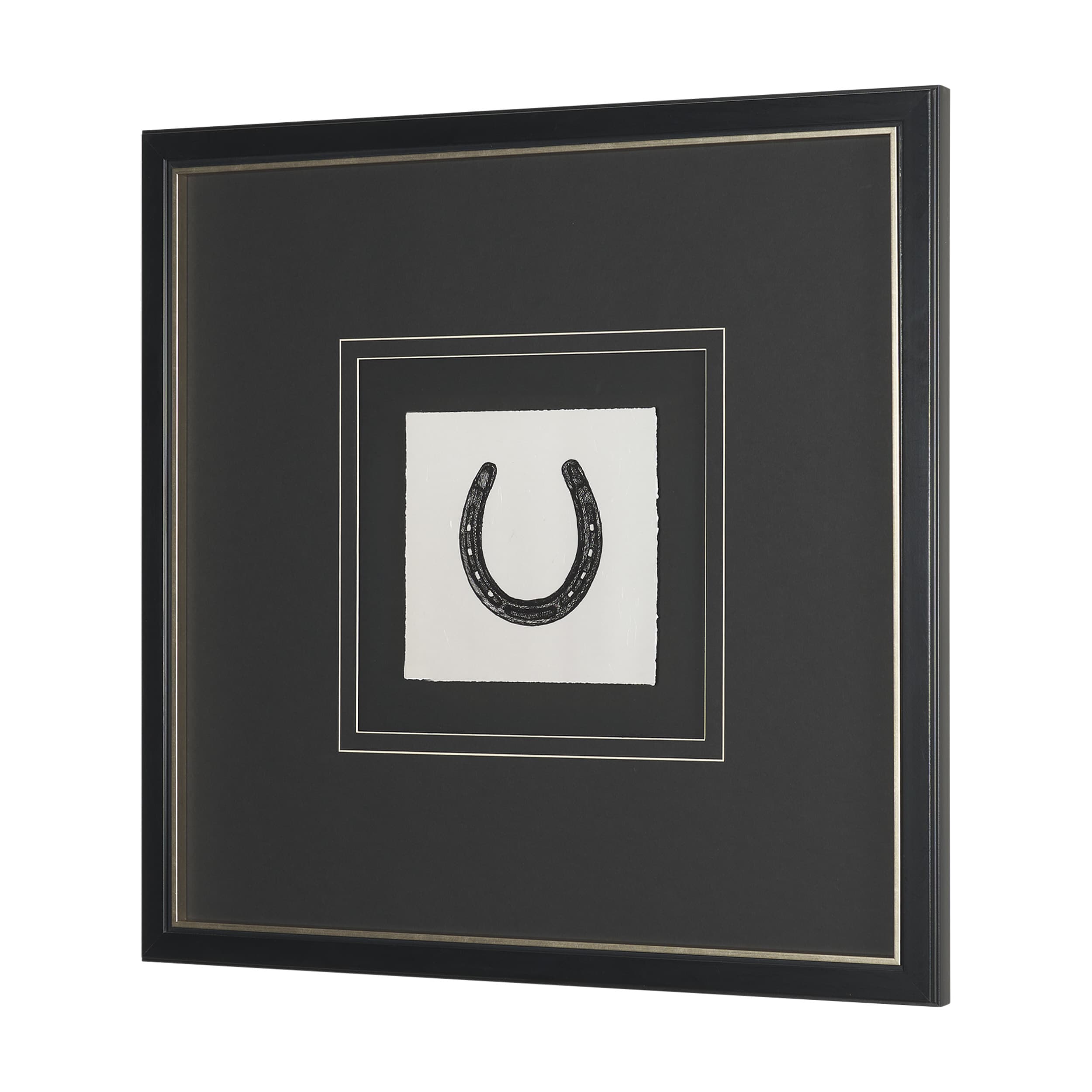 Equestrian Etching III by Mercana Studio Hand-Embellished Textured Framed Artwork Matted under Glass — product photograph