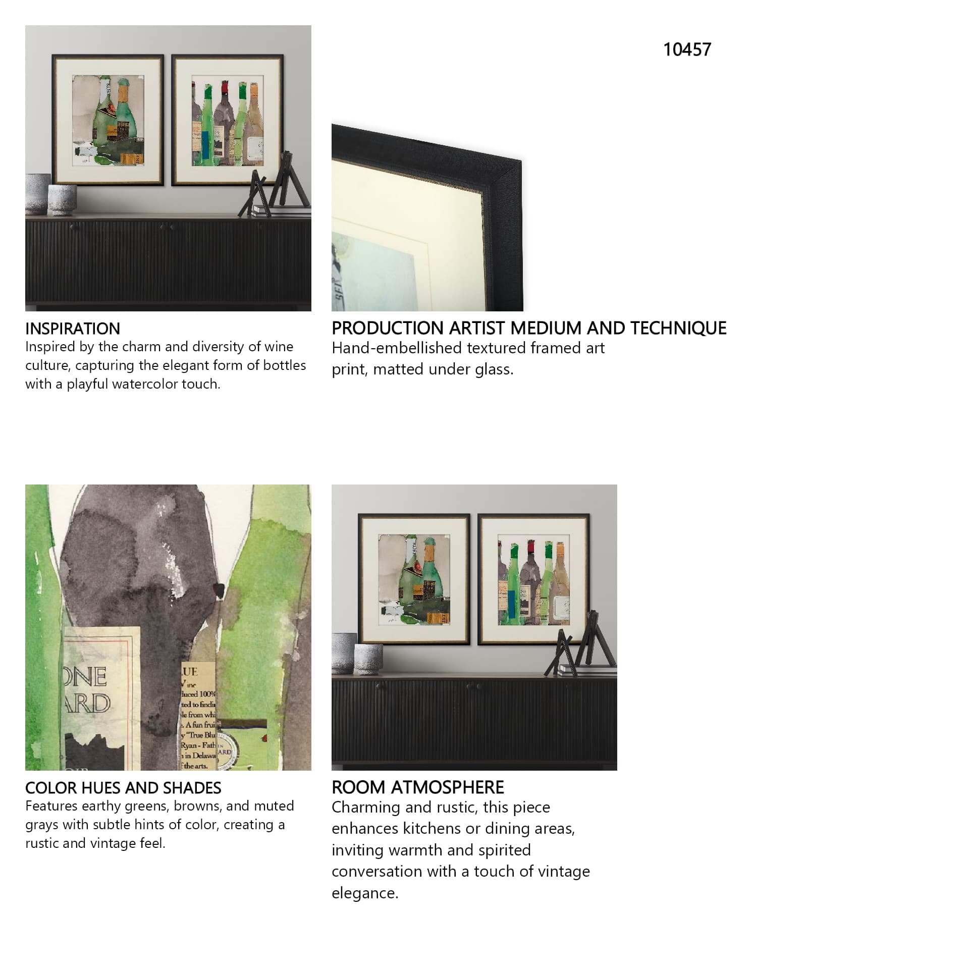 Dinner Party I by Samuel Dixon a Hand Embellished Textured Framed Art Print Matted under Glass — in a styled room
