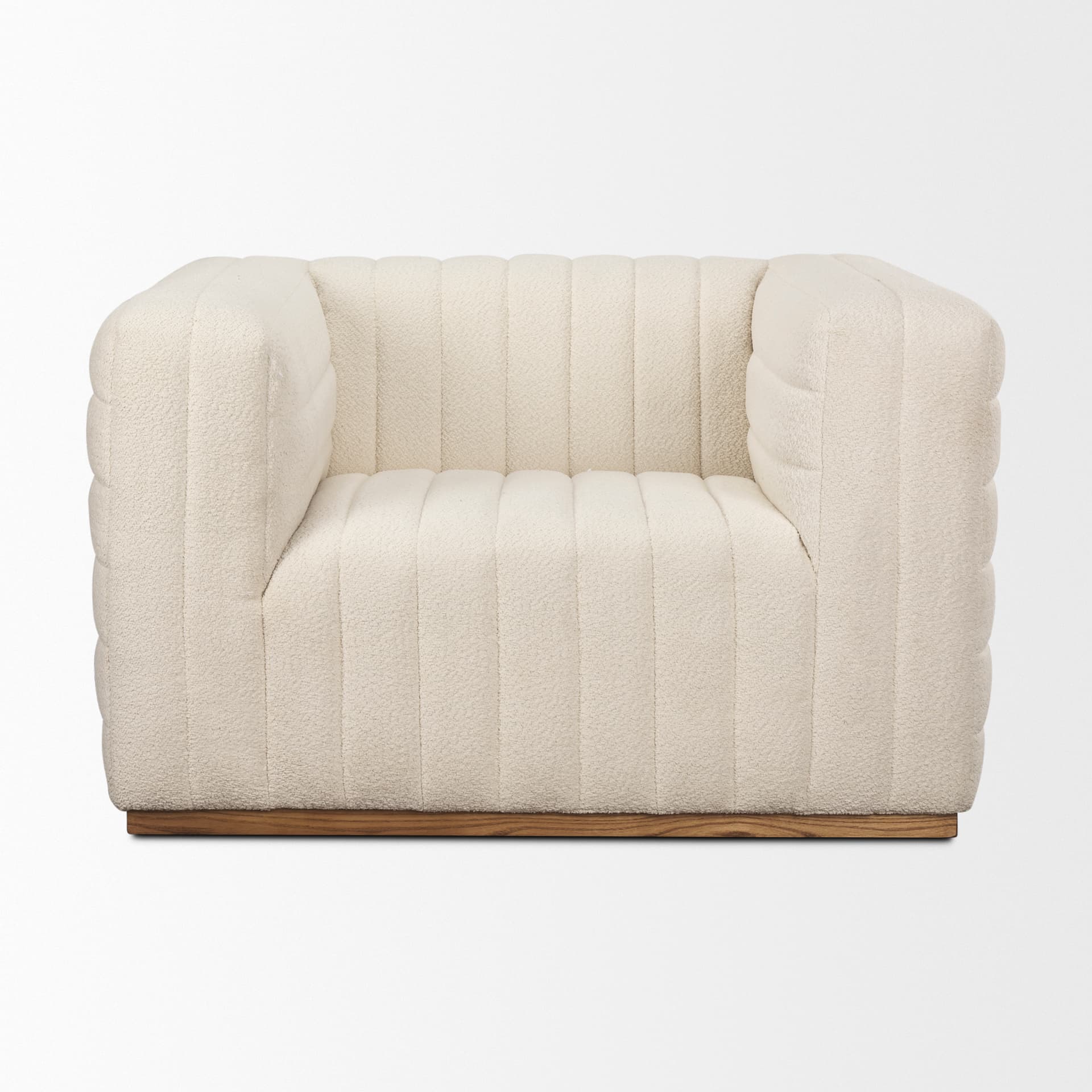 Ricciardo Cream Boucle Upholstered Arm Chair — product photograph