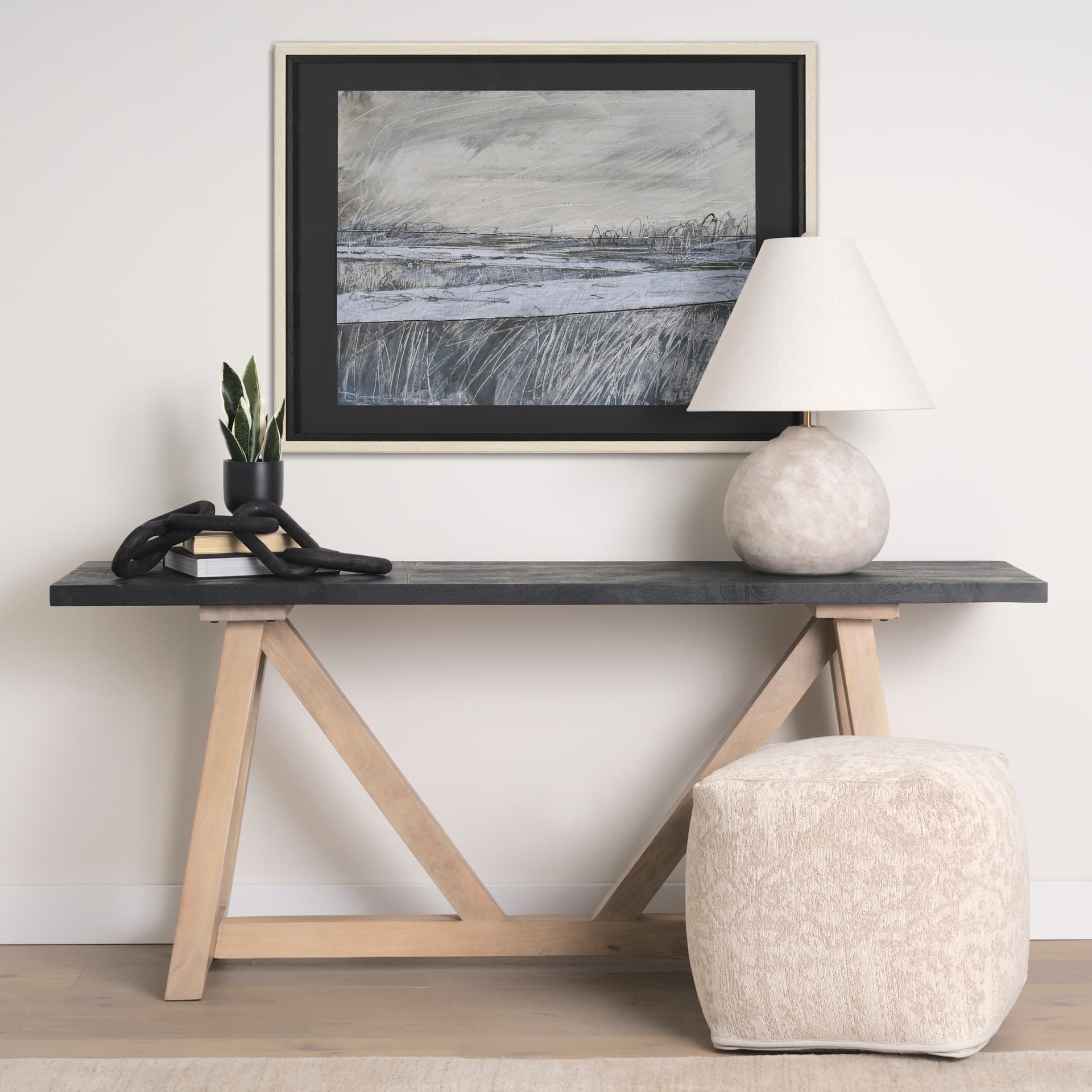 Mesmerized View III by Mercana Studio a Hand Embellished Framed Art Print Matted under Glass — in a styled room