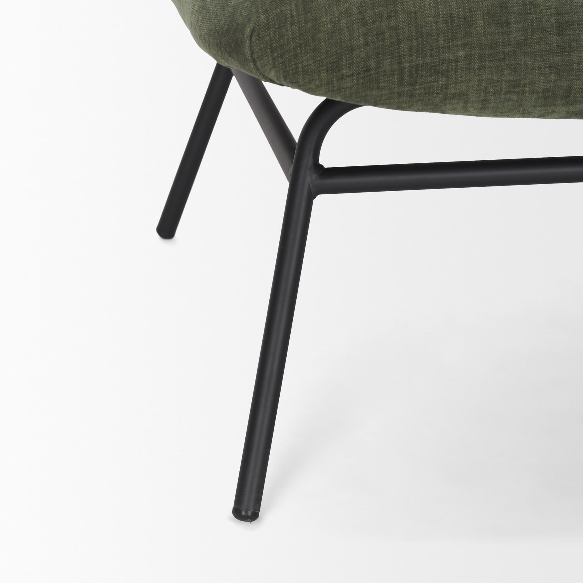 Nora Forest Green Fabric w/ Matte Black Metal Legs Accent Chair — product photograph