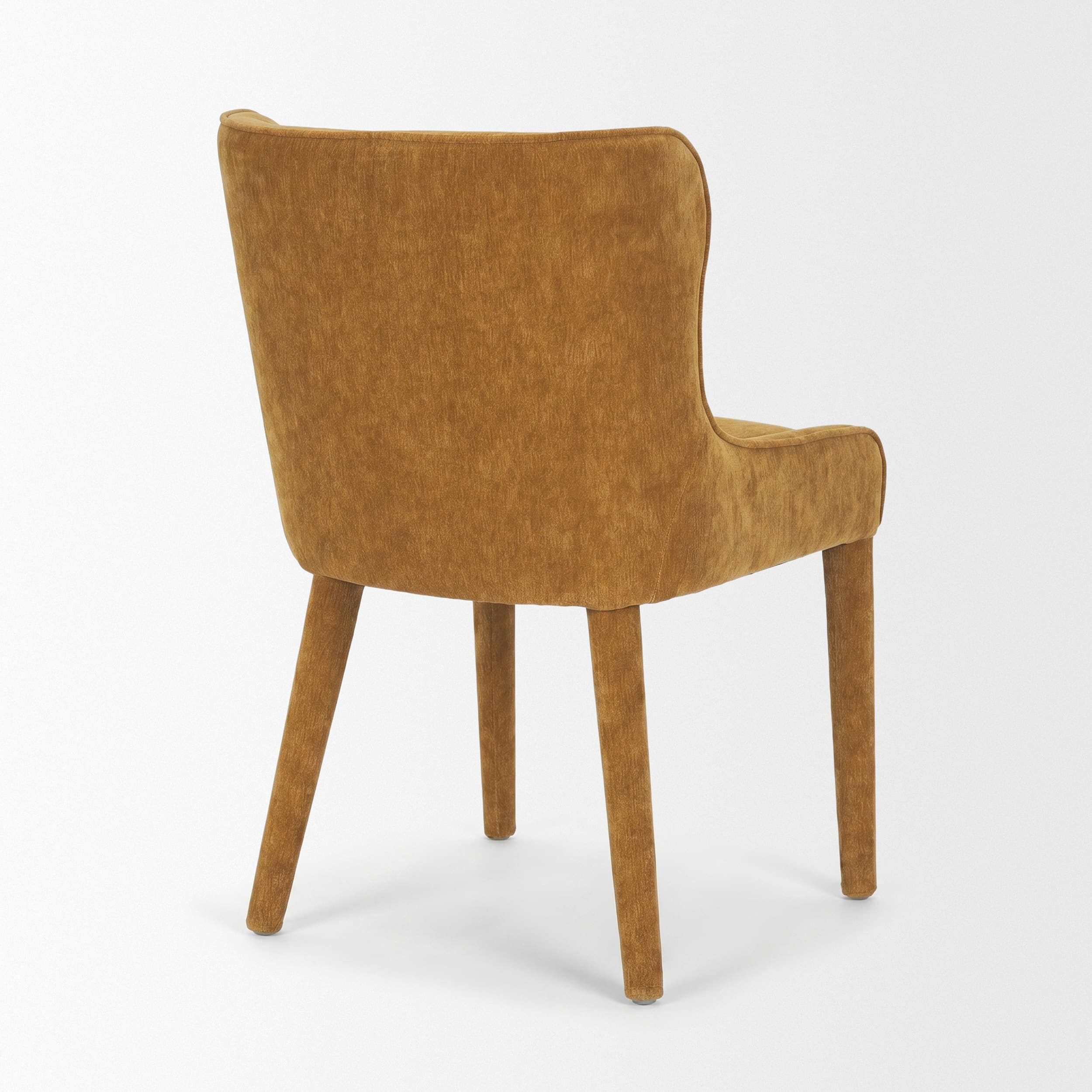 Nolan Wingback Dining Side Chair | Rust Chenille w/ Tapered Wood — product photograph