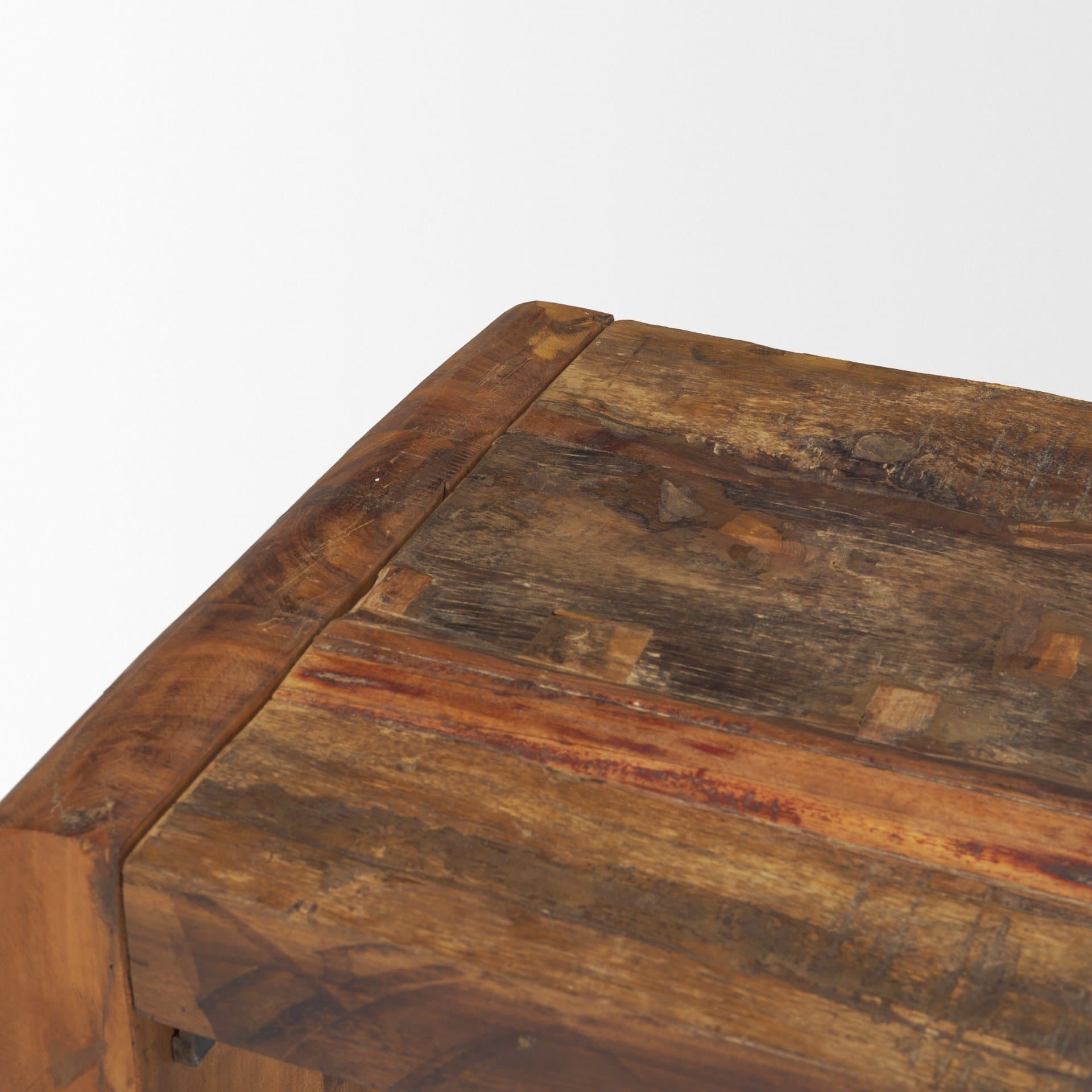 Estelle Rustic Brown Reclaimed Wood Bench — product photograph
