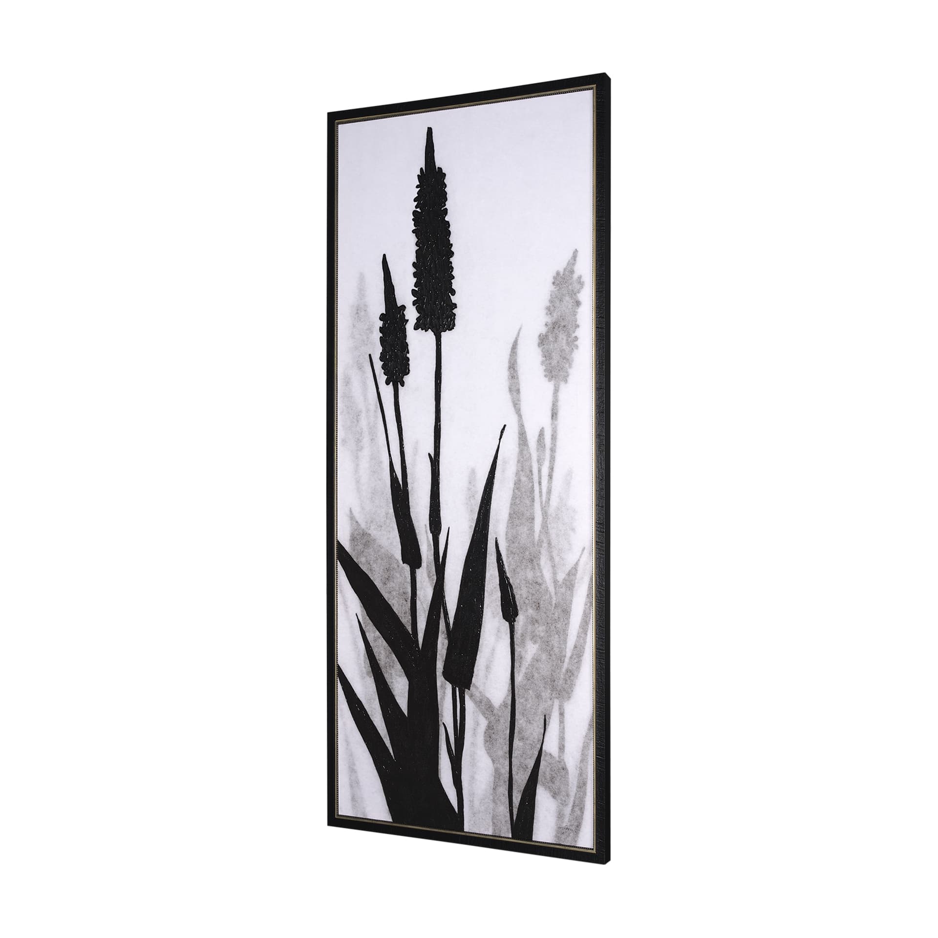 Floral Silhouette II by Mercana Studio a Hand Embellished Textured Framed Canvas — product photograph