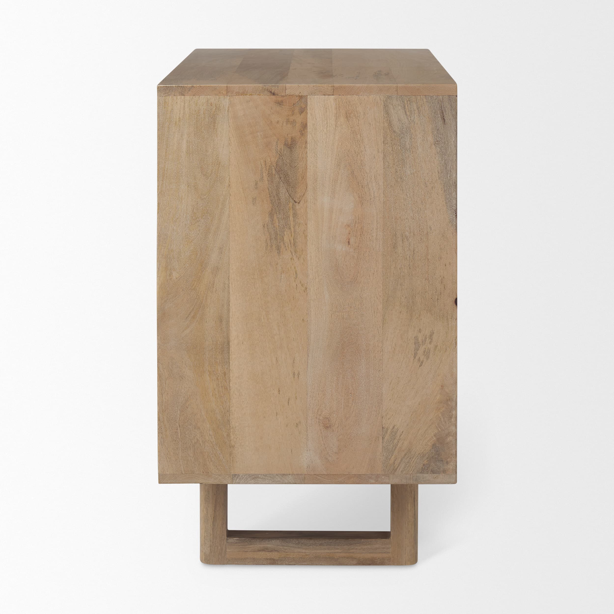 Grier 36" Light Brown Wood w/ Cane 2 Door Accent Cabinet — product photograph