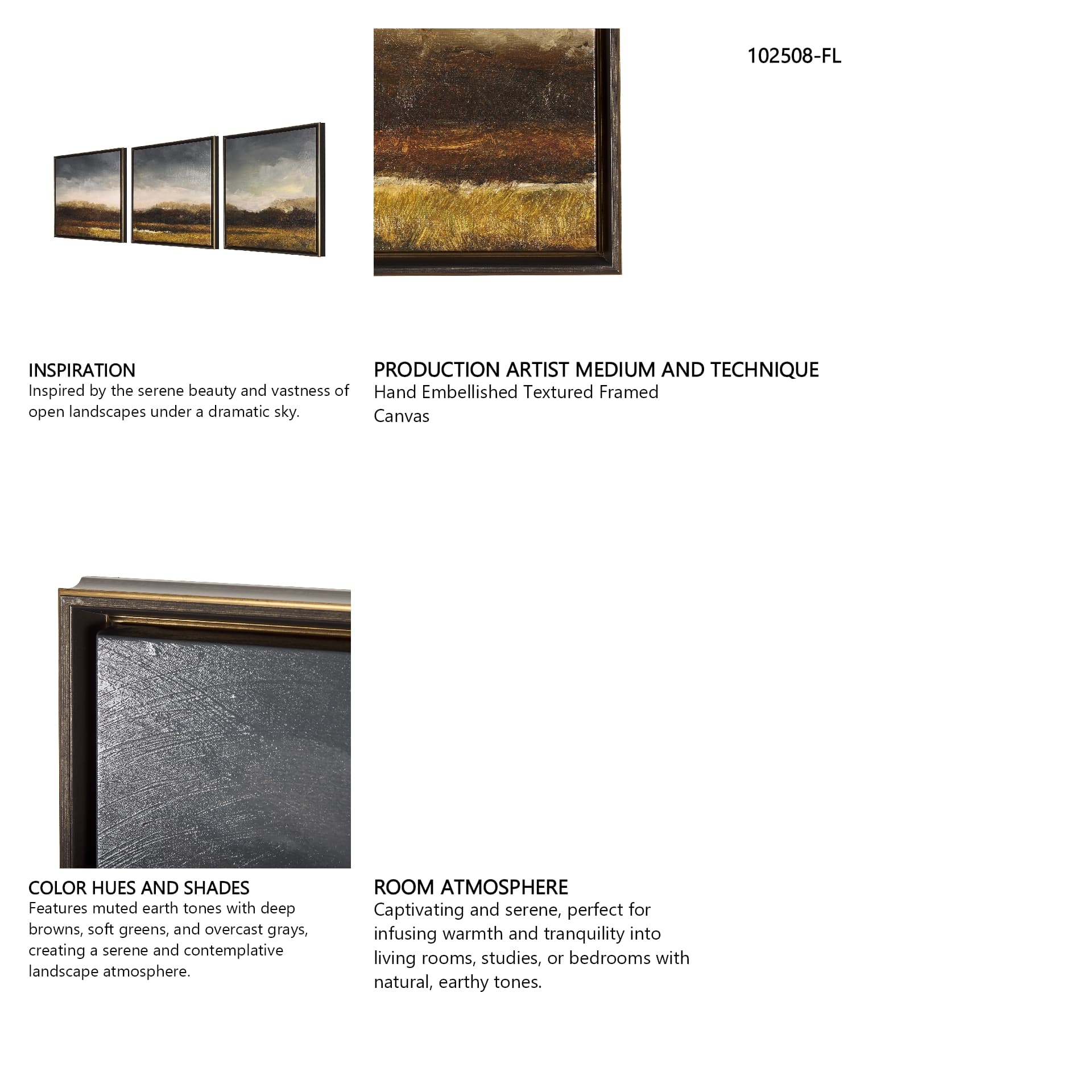 Rainy Landscape by Mercana Studio a Hand Embellished Textured Framed Canvas — in a styled room