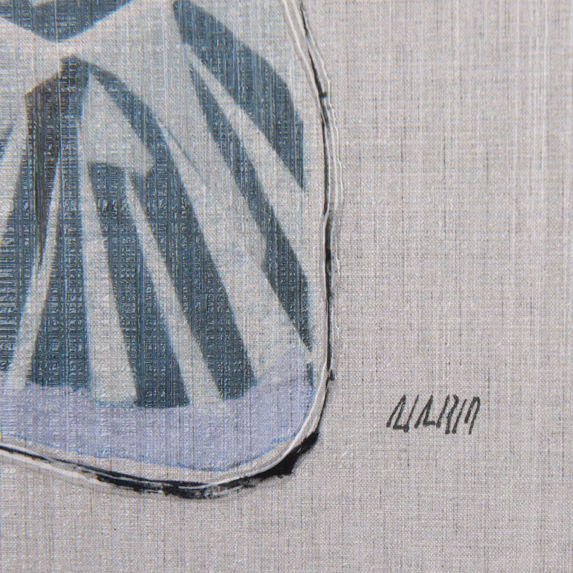 Moth Blue I by Mercana Studio a Hand Embellished Textured Framed Art Print — product photograph