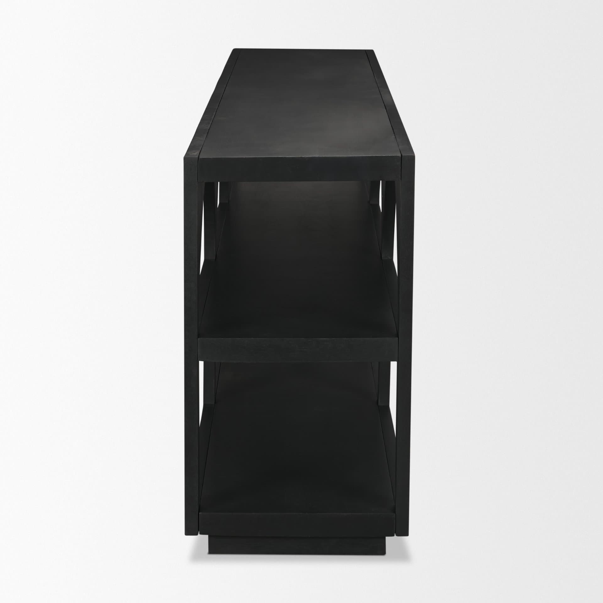 Bela 80" Matte Black Wood Arched Console Table — product photograph