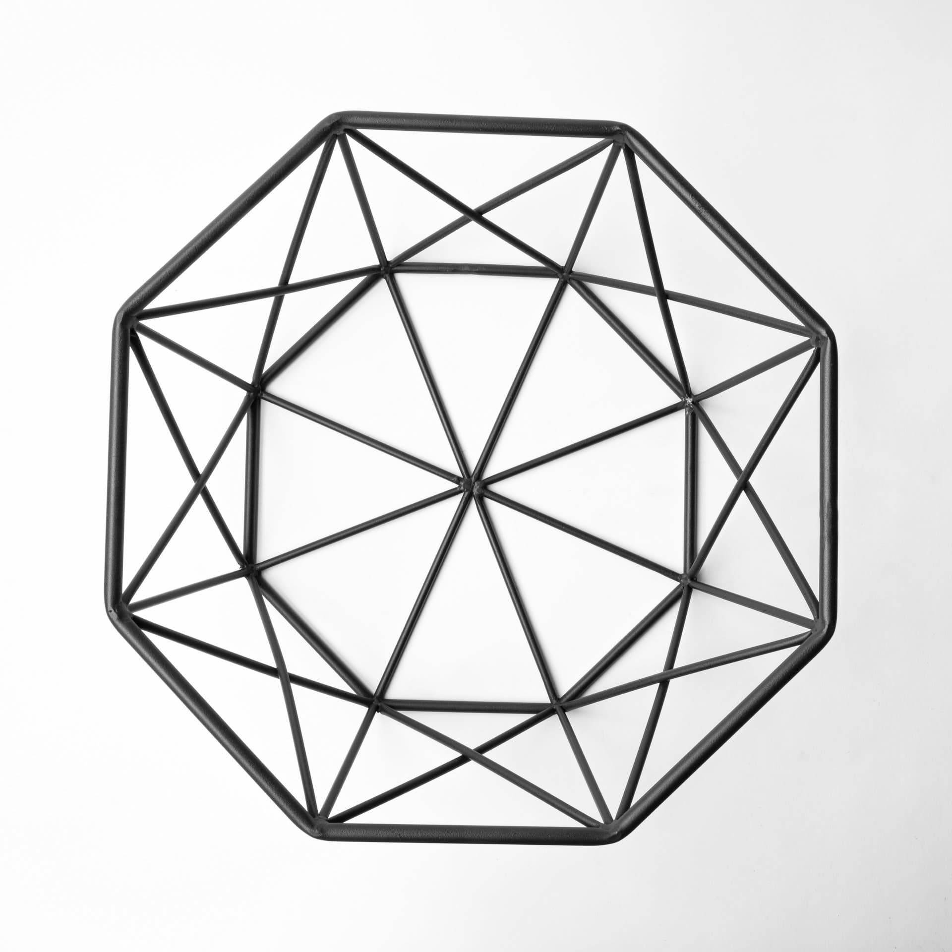 Davy 17L x 17W Black Metal Large Hexagonal Bowl — product photograph