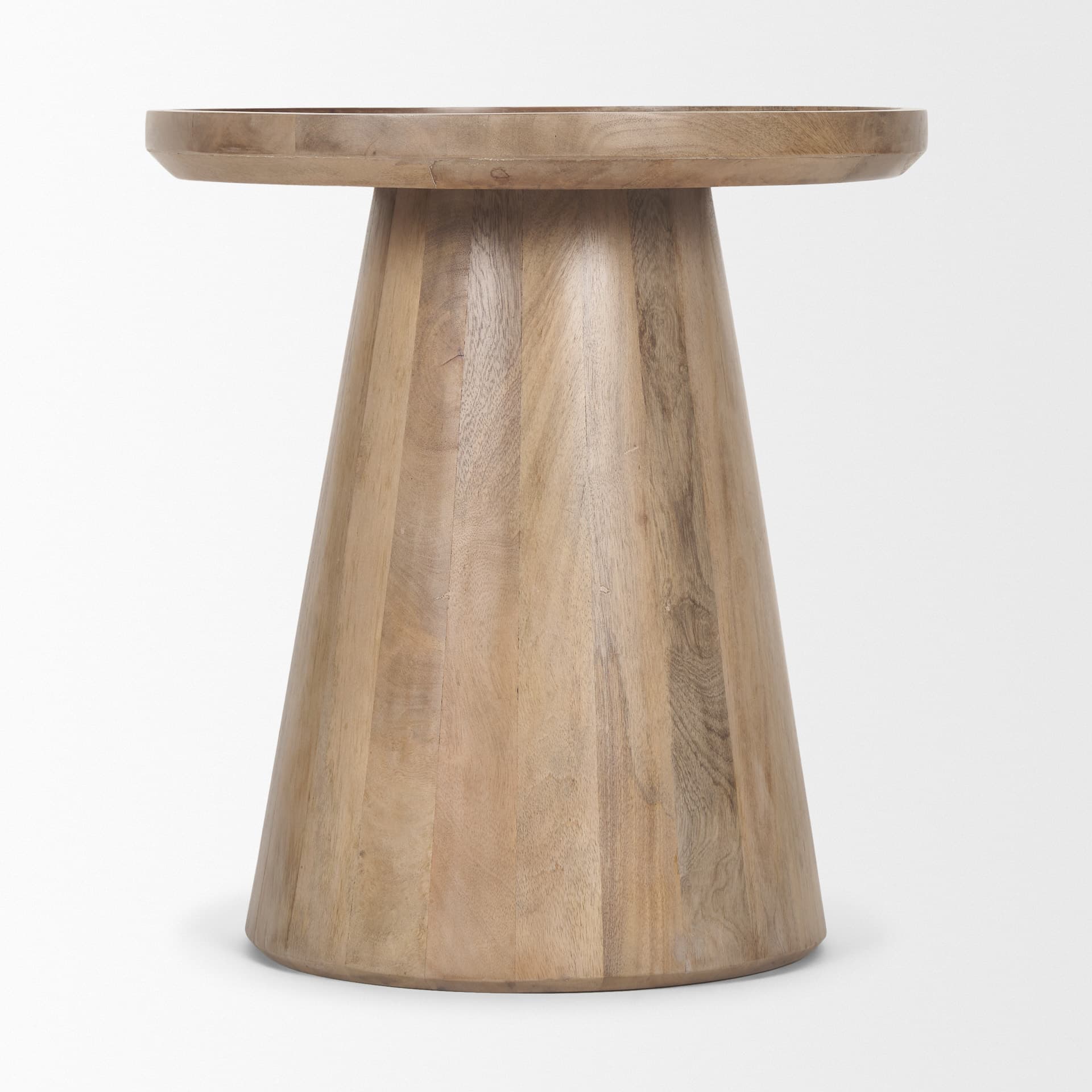 Takoda Light Brown Wood Tapered Drum Accent Table — product photograph