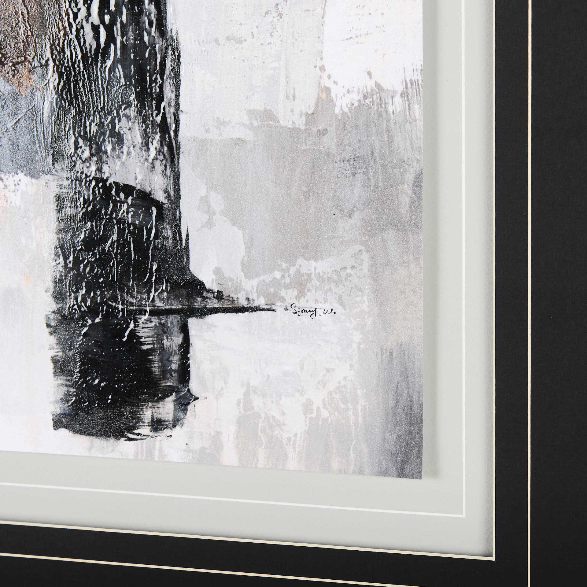 The Fog II by Mercana Studio a Hand Embellished Textured Framed Art Print Matted under Glass — product photograph