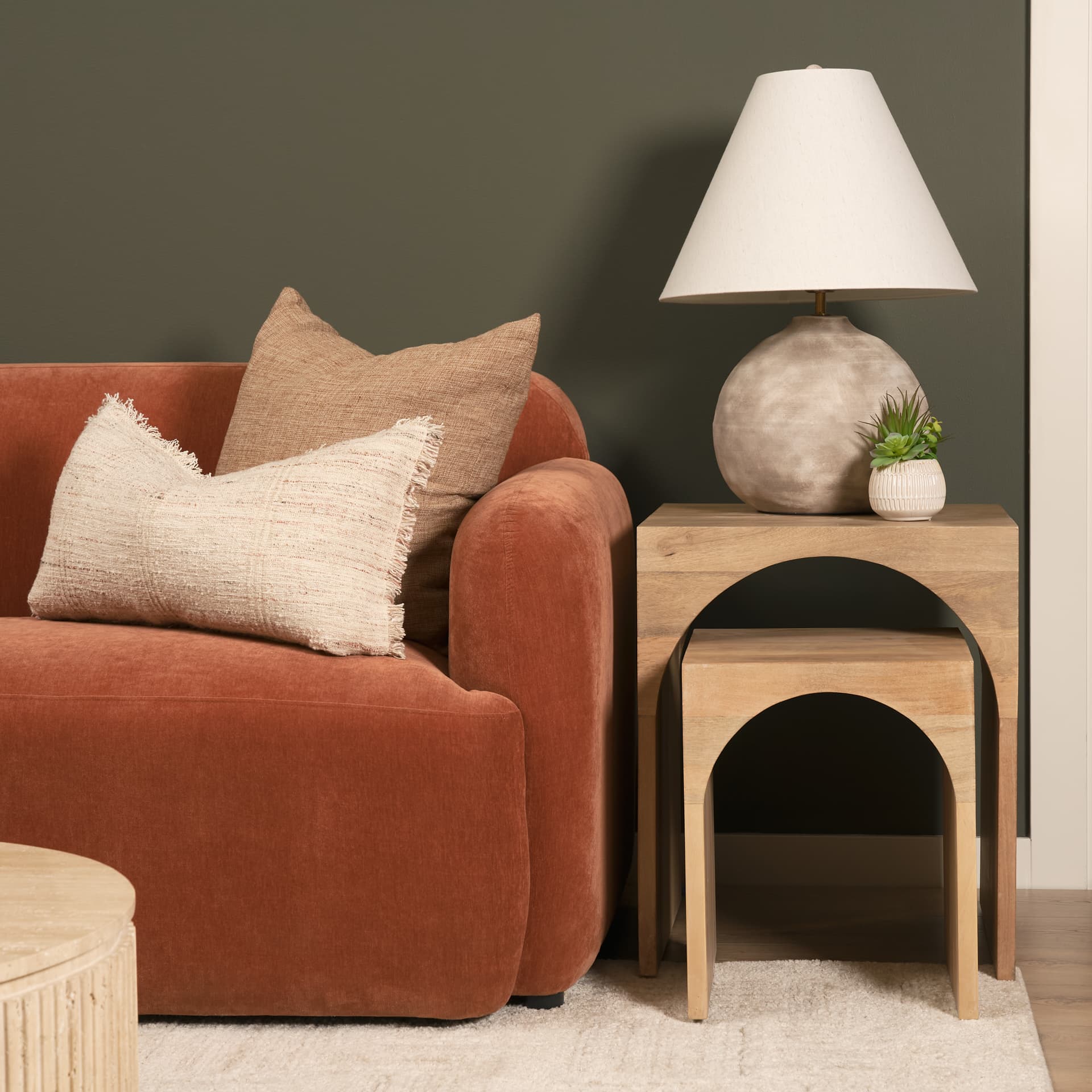 Chloe 20.0L x 20.0W x 24.0H Set of 2 Cottage Wood Nesting Accent Tables — product photograph