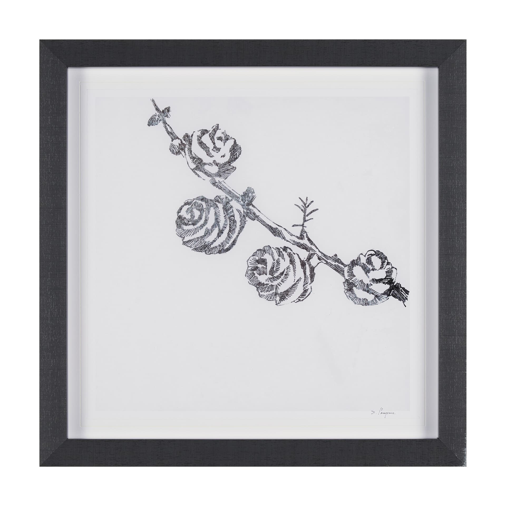 Evergreen Branches III by Mercana Studio a Hand Embellished Framed Art Print Matted under Glass — product photograph