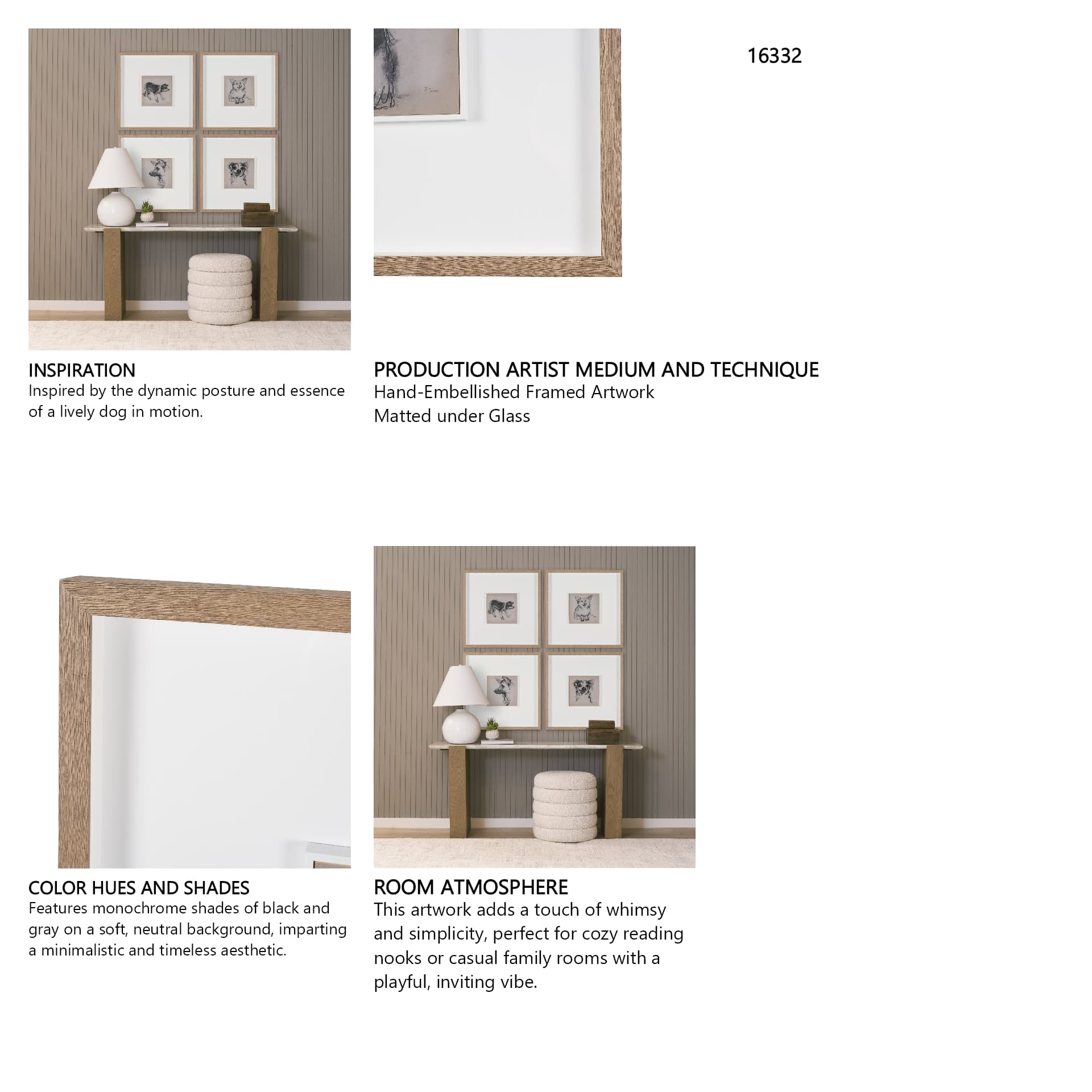 Border Collie by Mercana Studio Hand-Embellished Framed Artwork Matted under Glass — product photograph