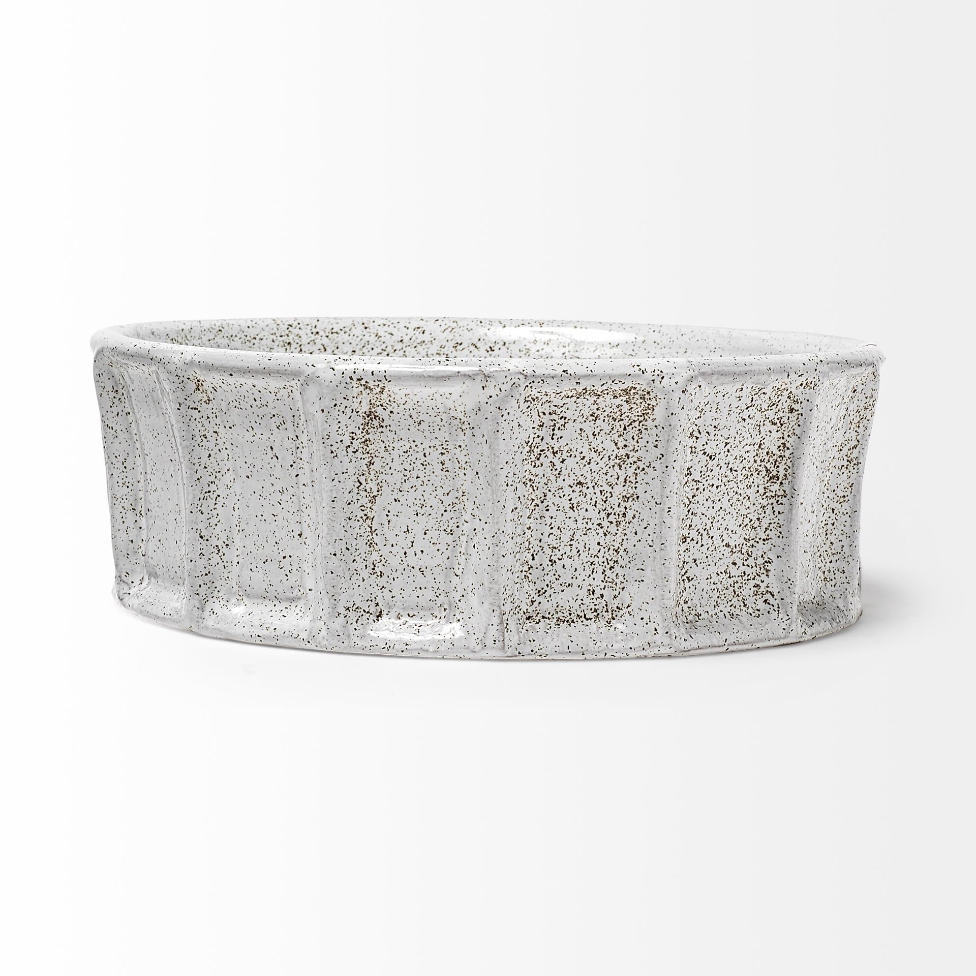 Silone (Small) 9L x 9W White Ceramic Bowl — product photograph