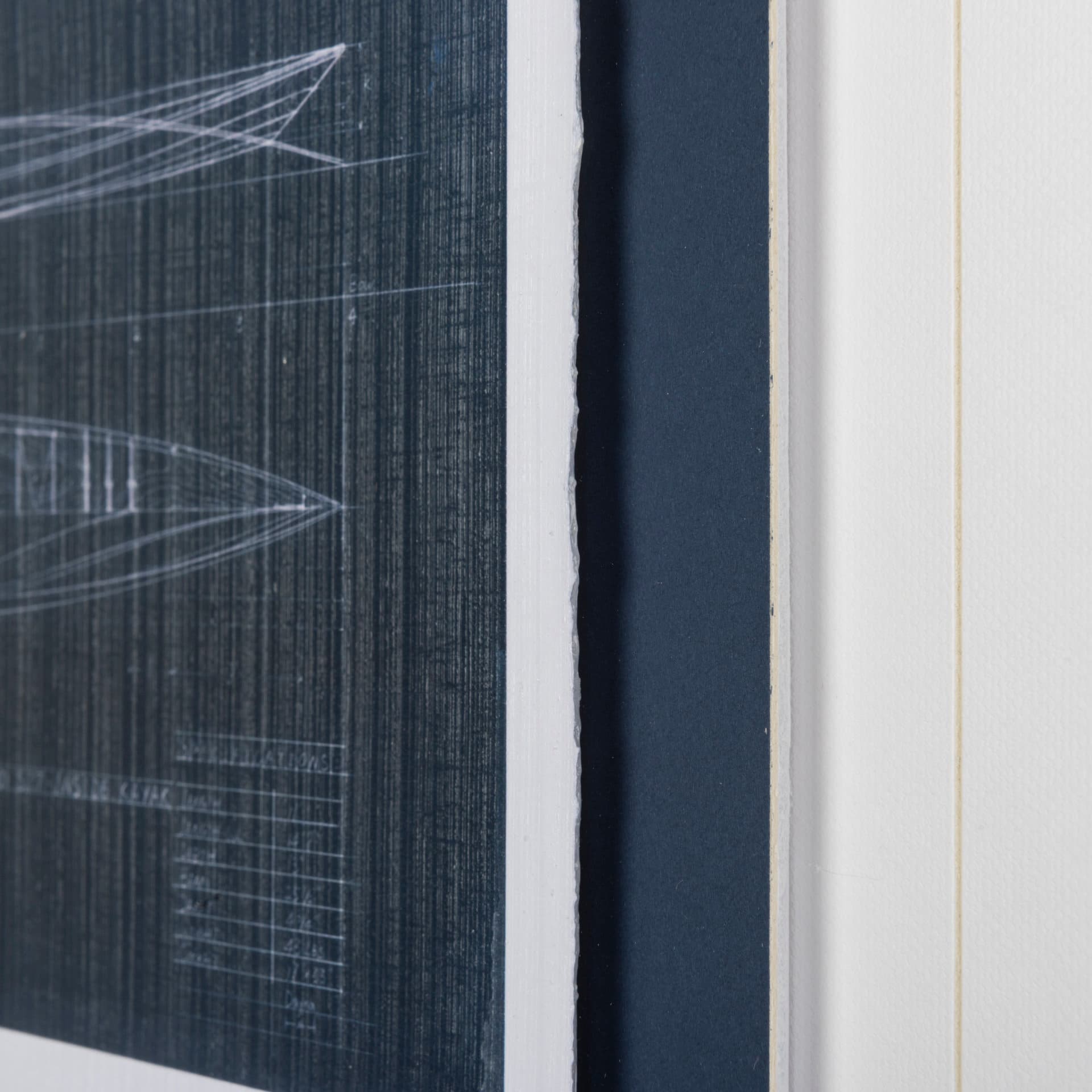 Kayak Blueprint by Dayna a Hand Embellished Textured Framed Art Print Matted under Glass — product photograph
