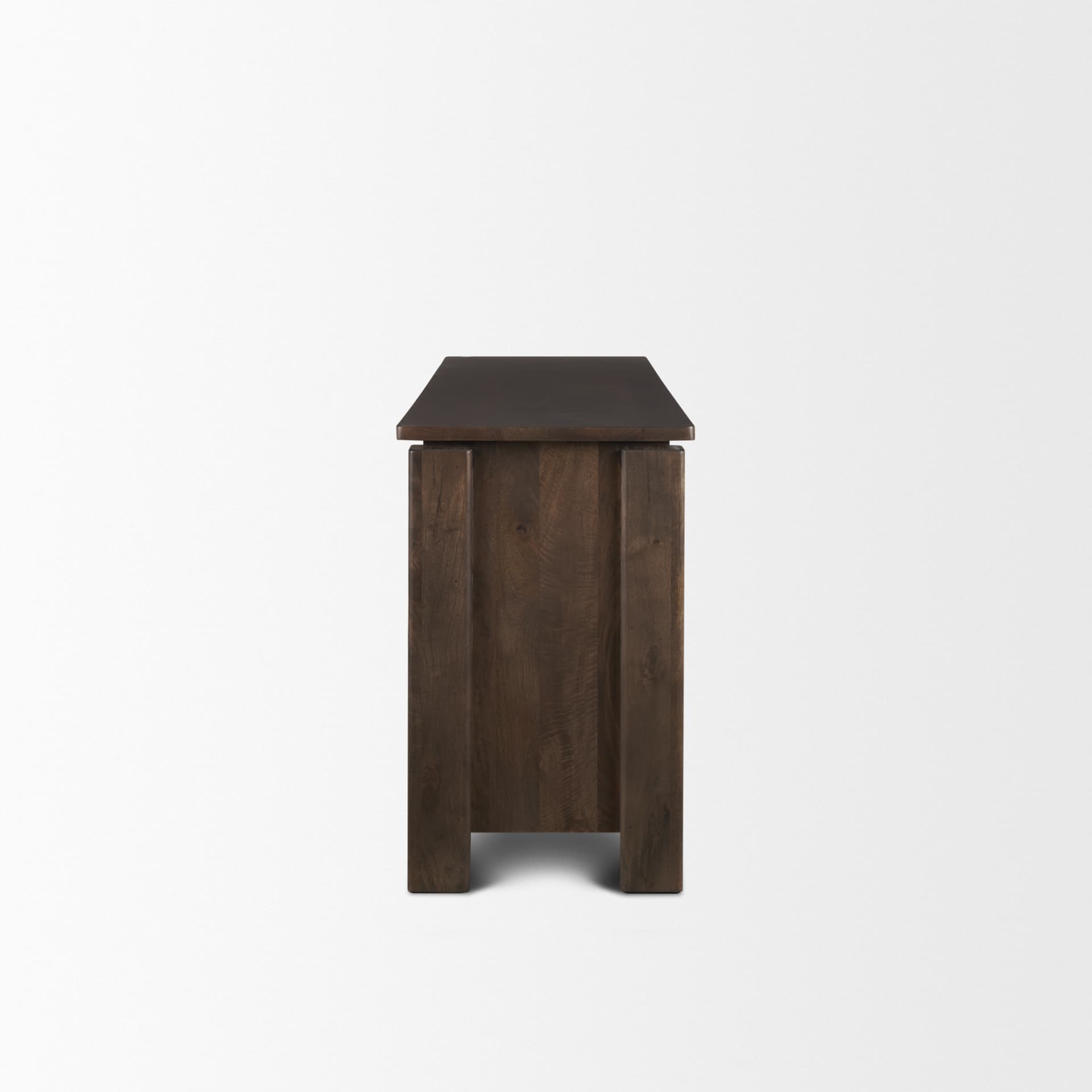 Wallen 2 Door Solid Dark Brown Wood w/ 3 Drawers Sideboard — product photograph