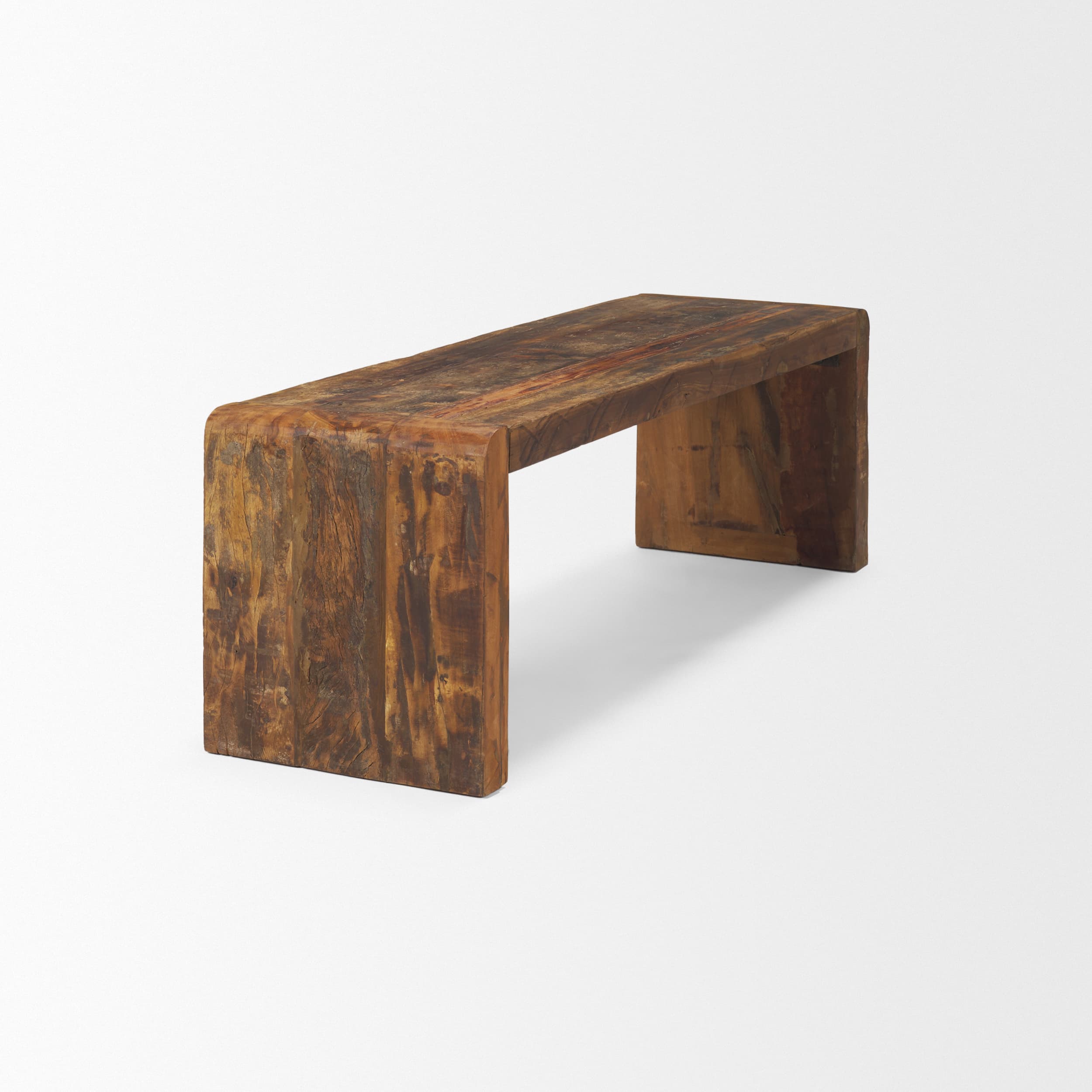 Estelle Rustic Brown Reclaimed Wood Bench — product photograph