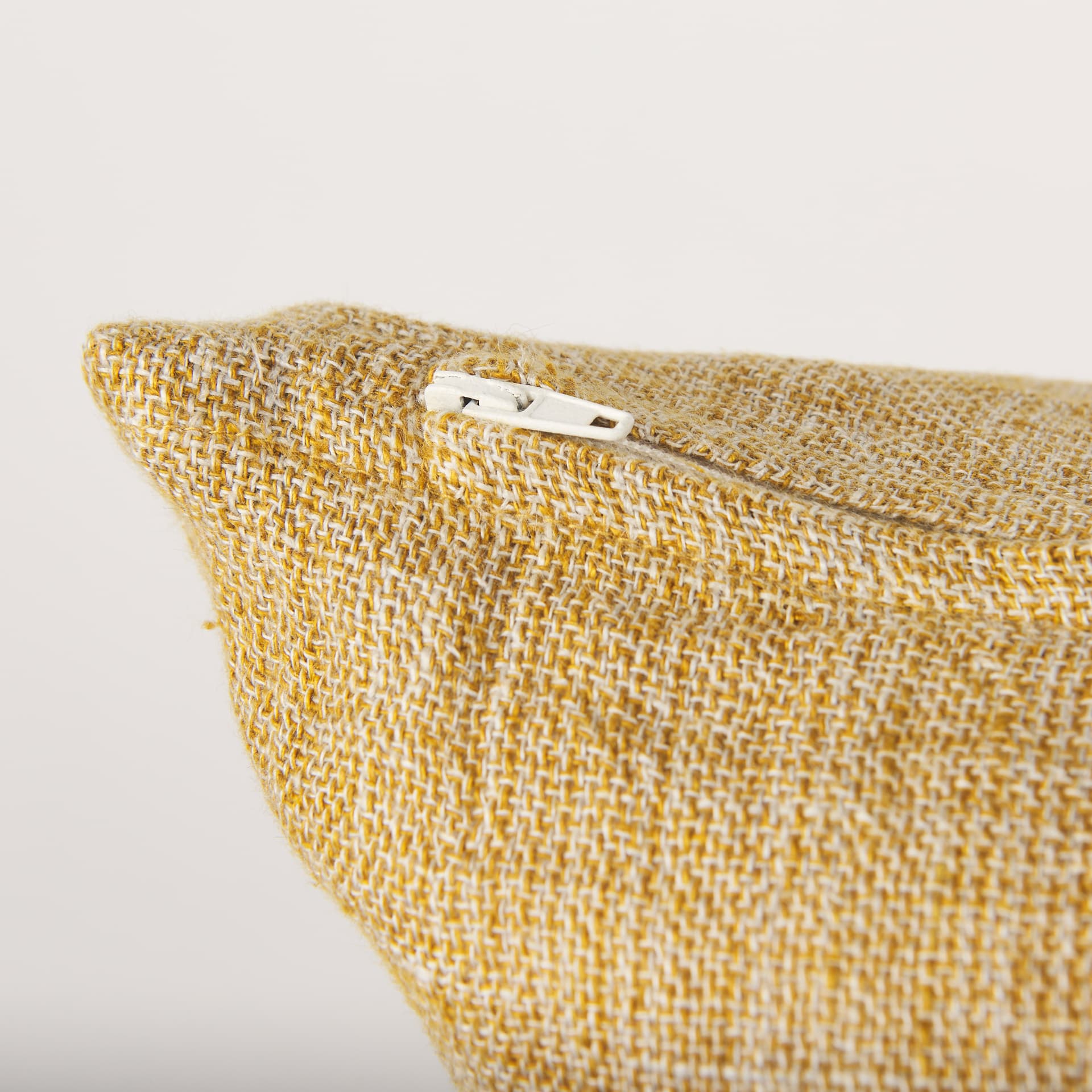 Jacklyn 22x22 Mustard Linen Square Decorative Pillow Cover — product photograph