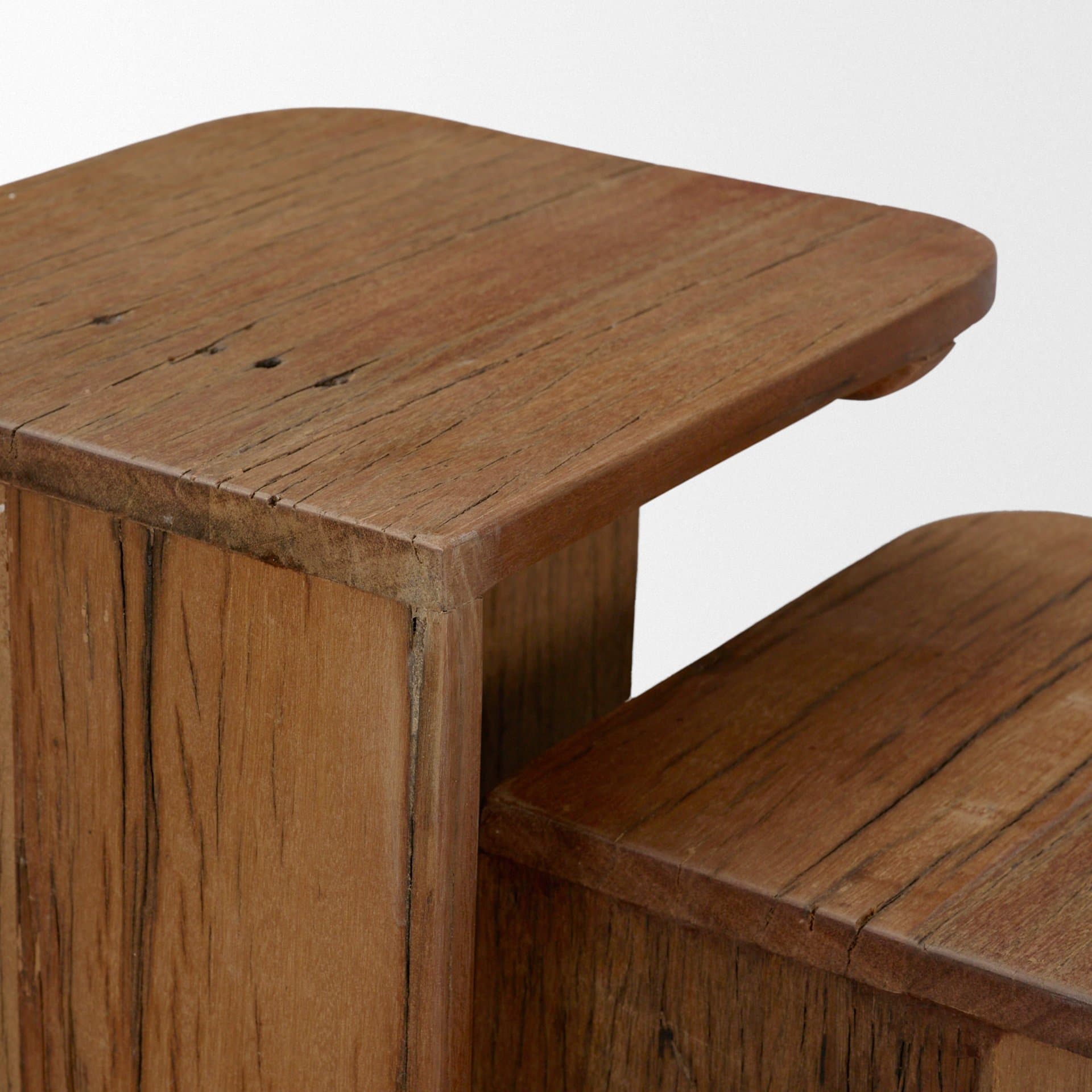 Lucan Mid-Dark Brown Reclaimed Wood Side Tables — product photograph