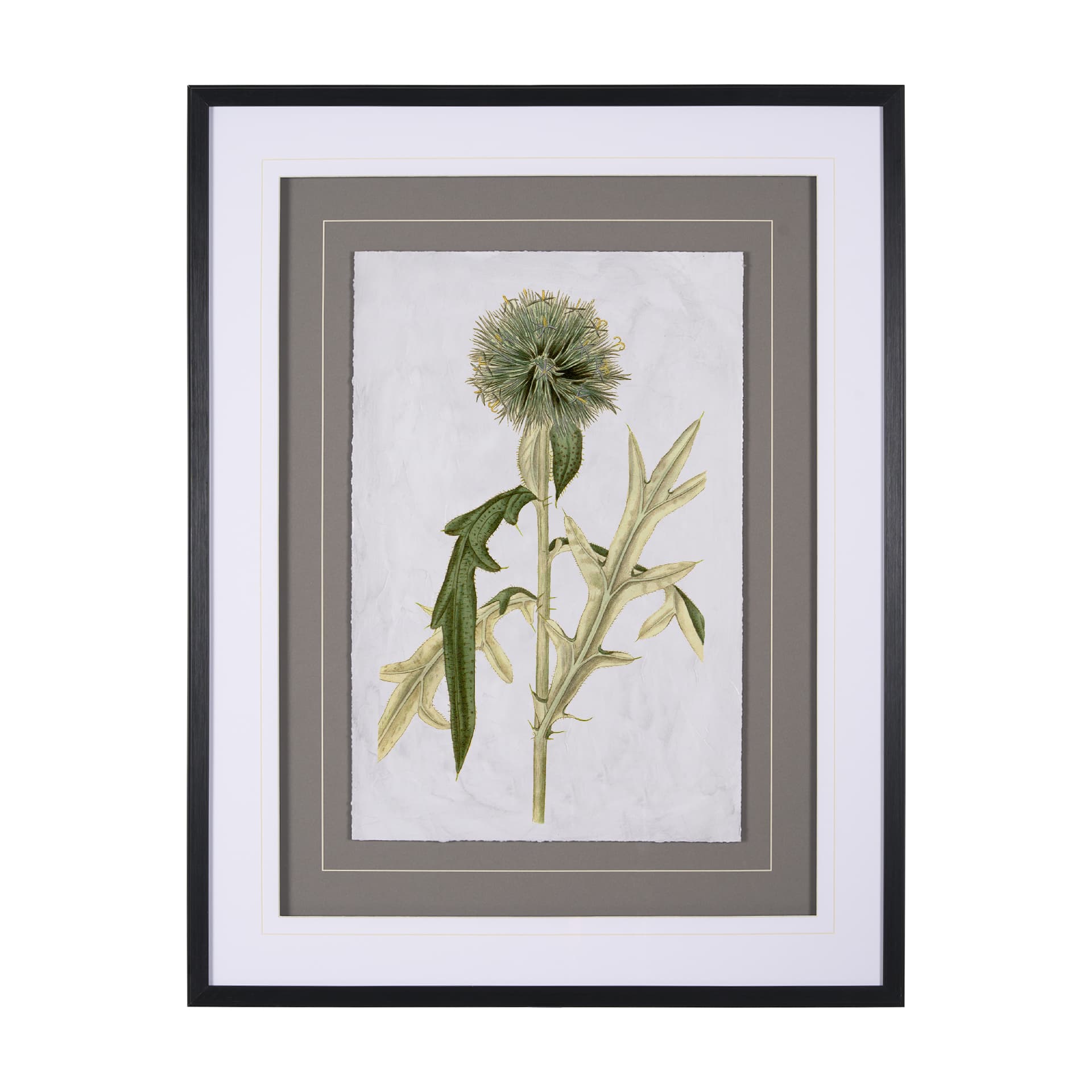 Soft Blue Botanoicals VI by Mercana Studio Hand Embellished Framed Art Print Matted under Glass — product photograph