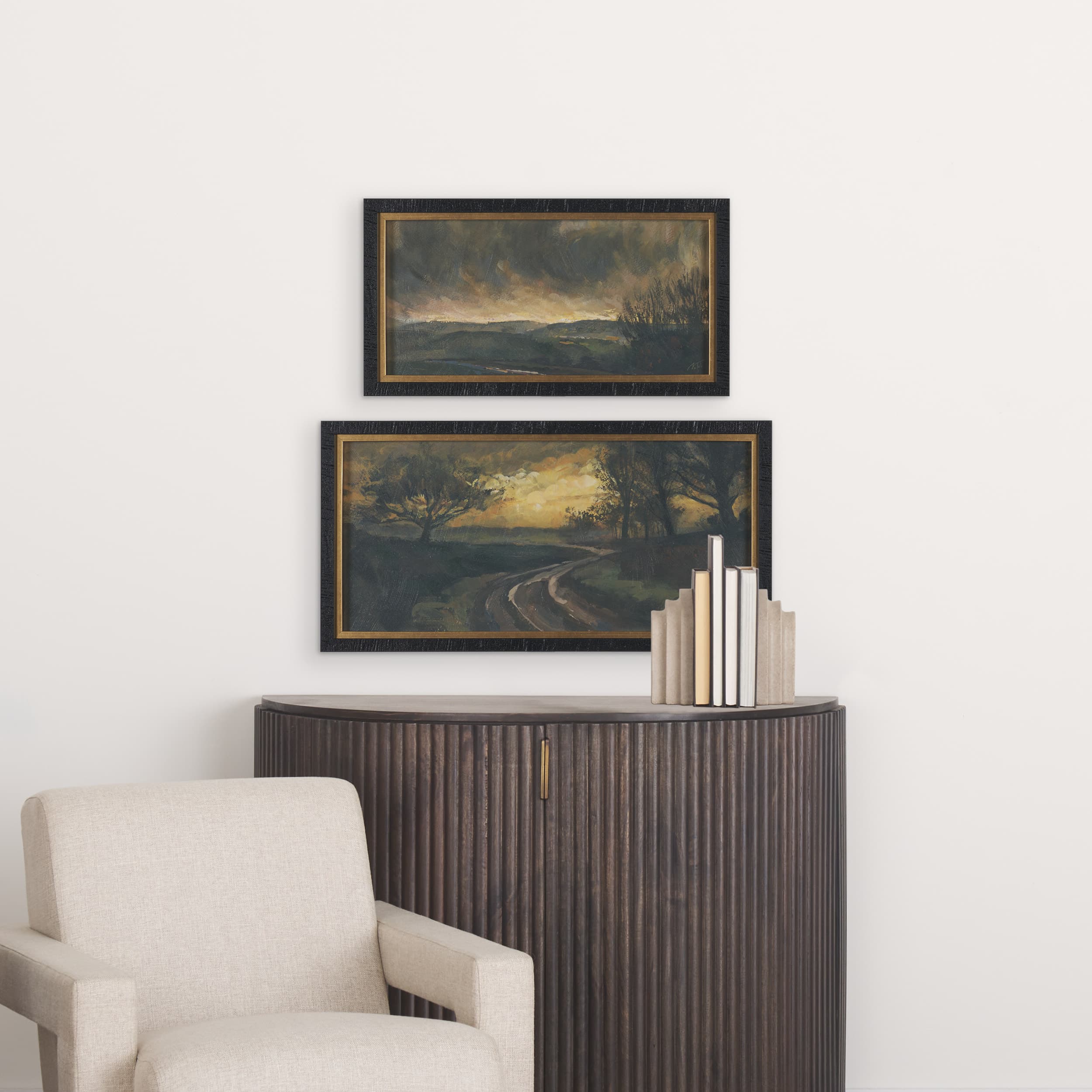 Dawns Light (Set of 2) by Mercana Studio a Hand Embellished Framed Art Print — product photograph