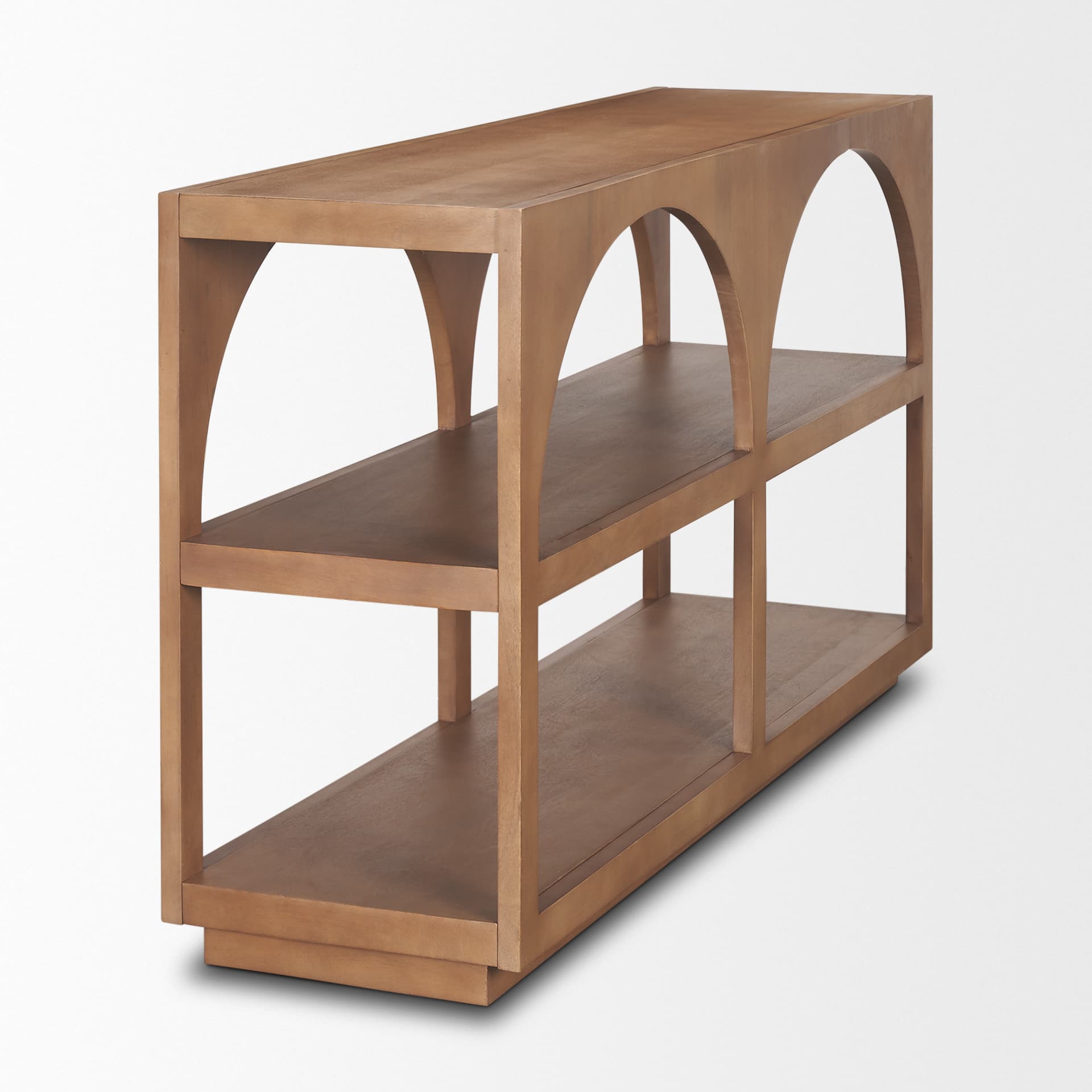 Bela 54" Arched Console Table Medium Brown Wood — product photograph