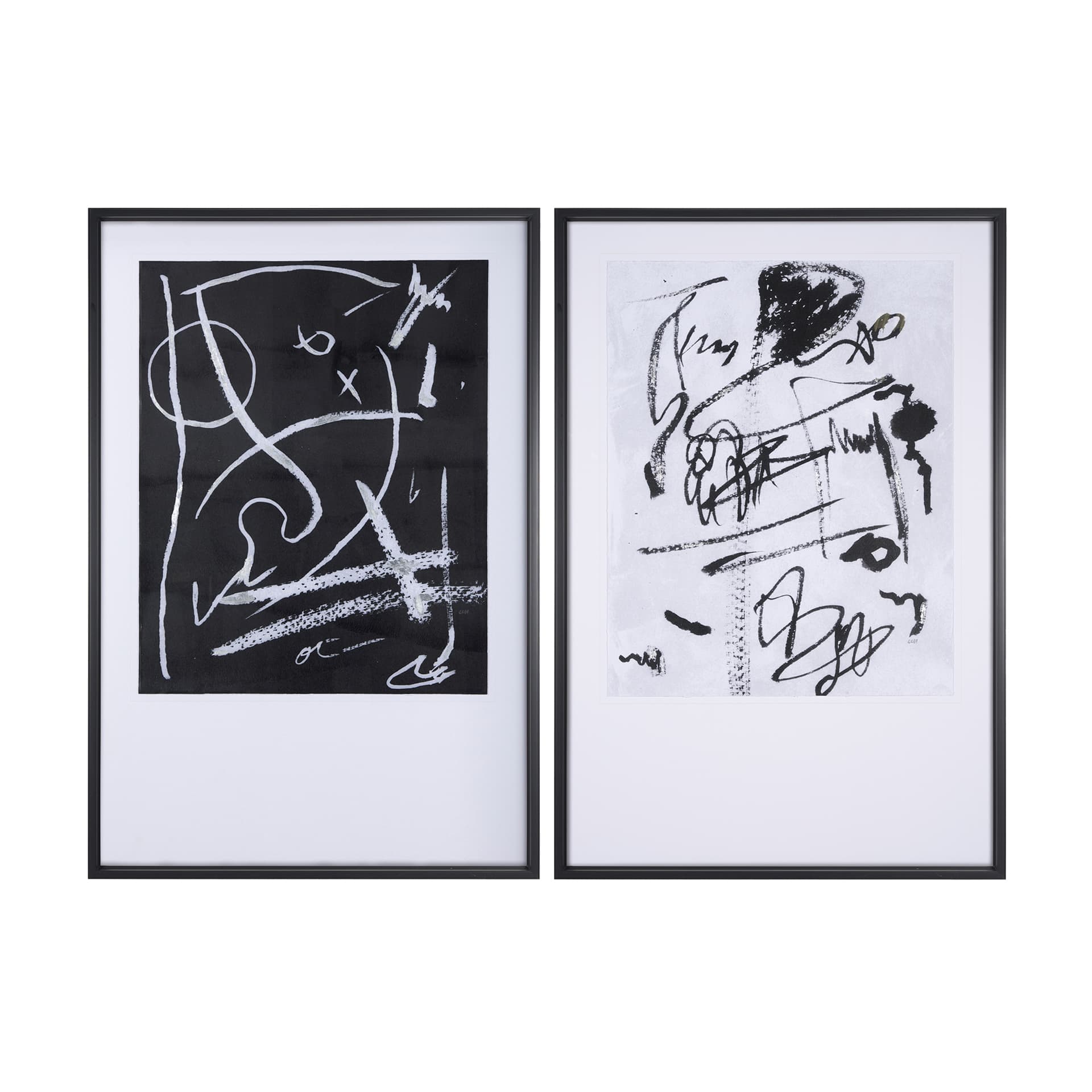 Doodle II by Mercana Studio a Hand Embellished Textured Framed Art Print Matted under Glass — product photograph