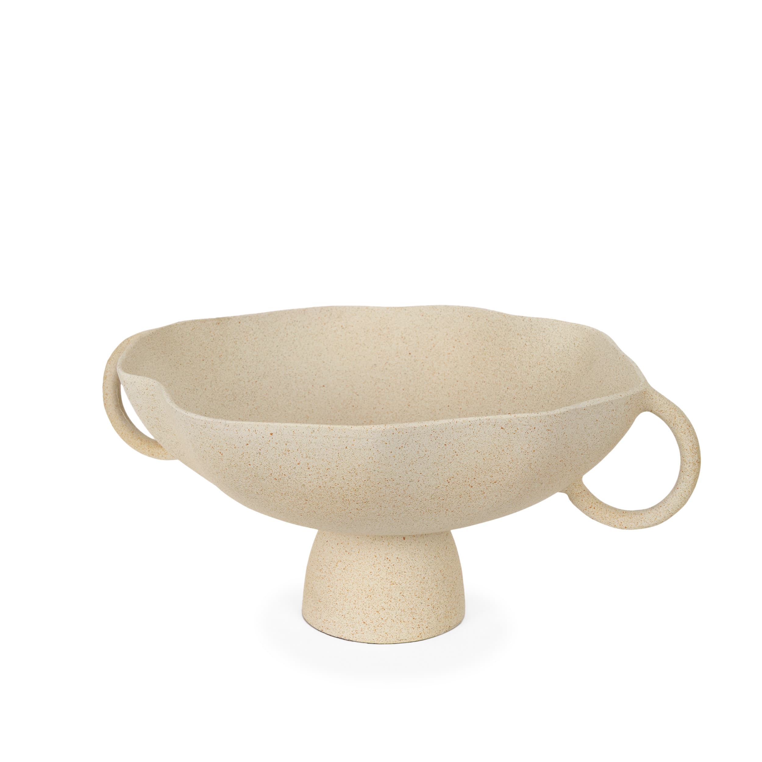 Radka Beige Textured Large Metal Decorative Bowl — product photograph
