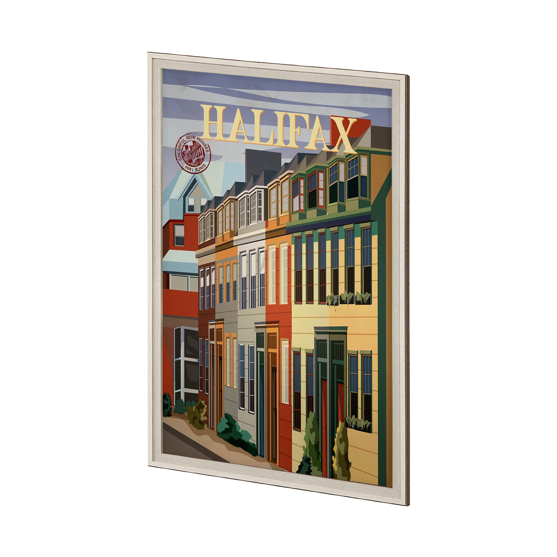 Halifax Go Canada (XL) by Mercana Studio a Hand Embellished Decograph Framed Art Print under Glass — product photograph