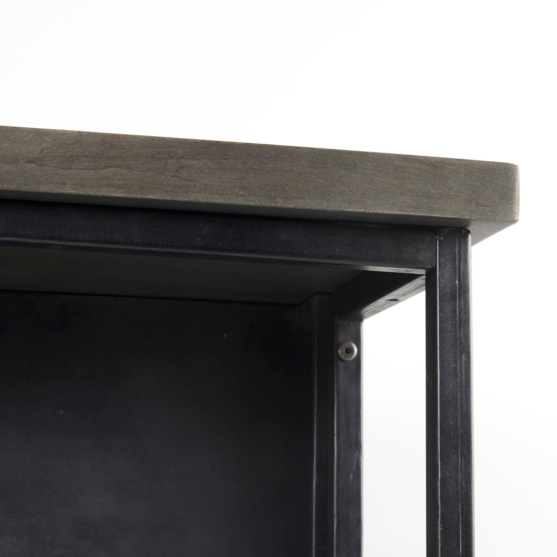Dimitra 62.0L x 32.0W x 36.0H Dark Iron W/Glass Doors Kitchen Island — product photograph