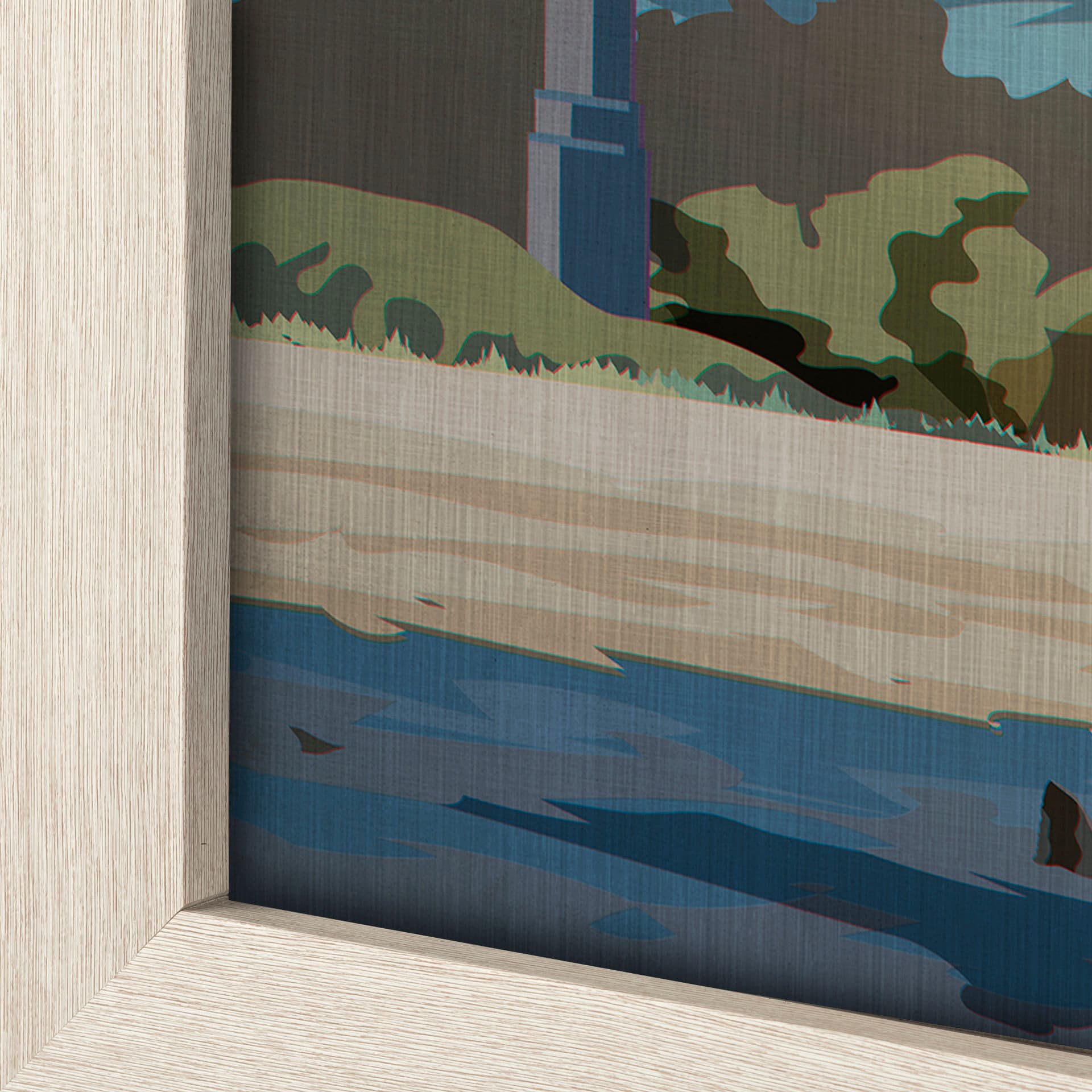 Massachusetts Go USA (L) by Mercana Studio a Hand Embellished Decograph Framed Art Print — product photograph
