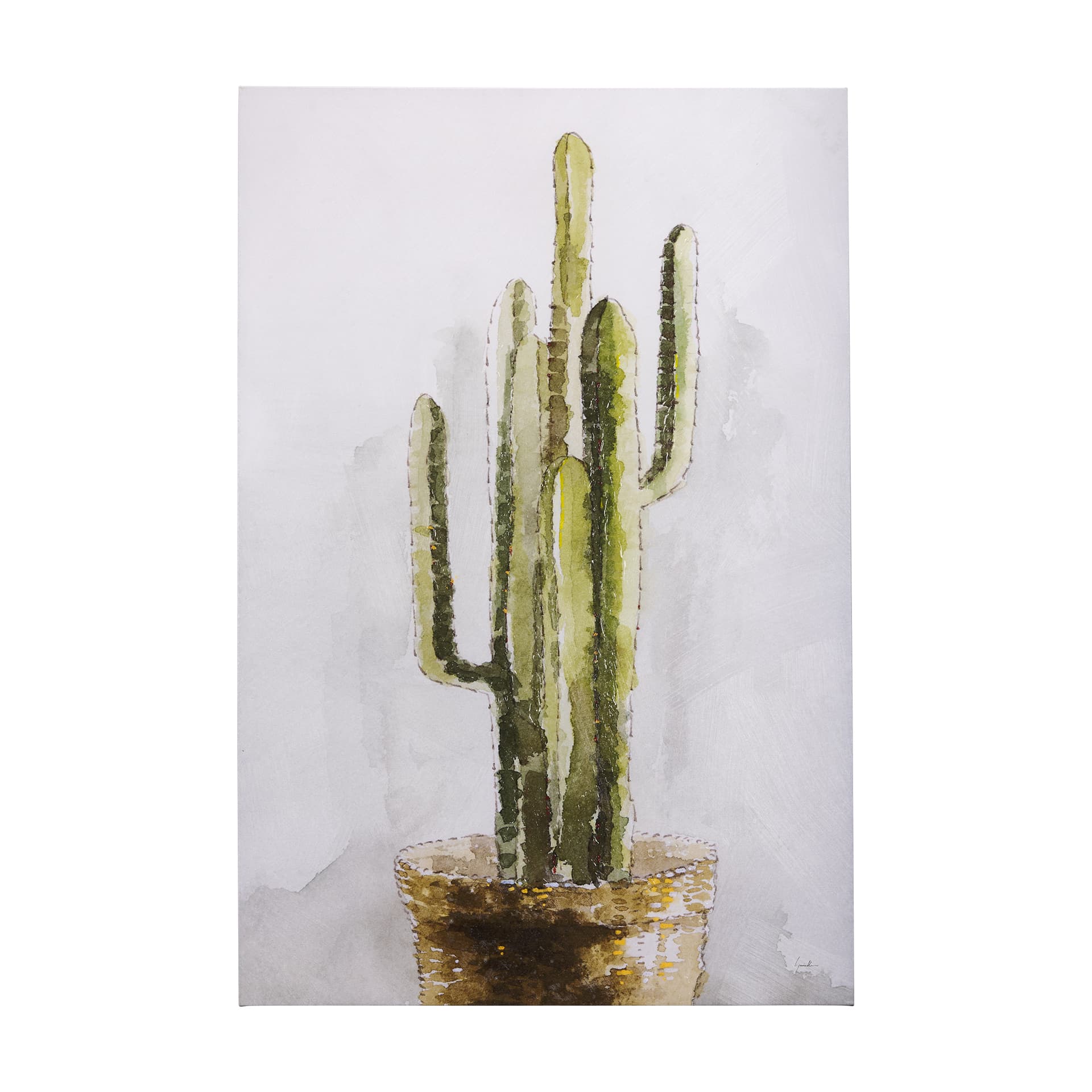 cactus II by Mercana Studio a Hand Embellished Textured Canvas — product photograph