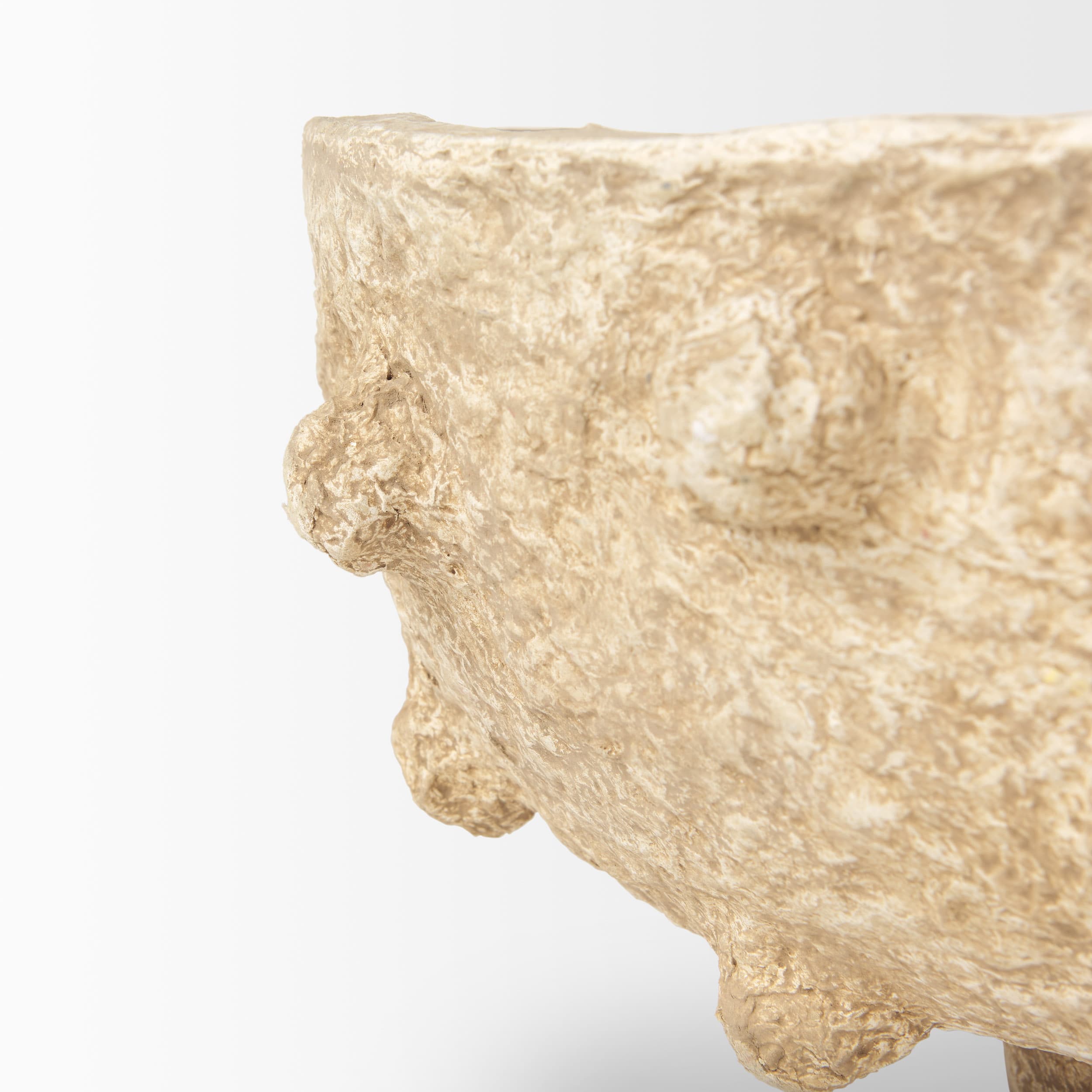Sonam Set of 2 Beige Paper Mache Spiked Bowls — product photograph