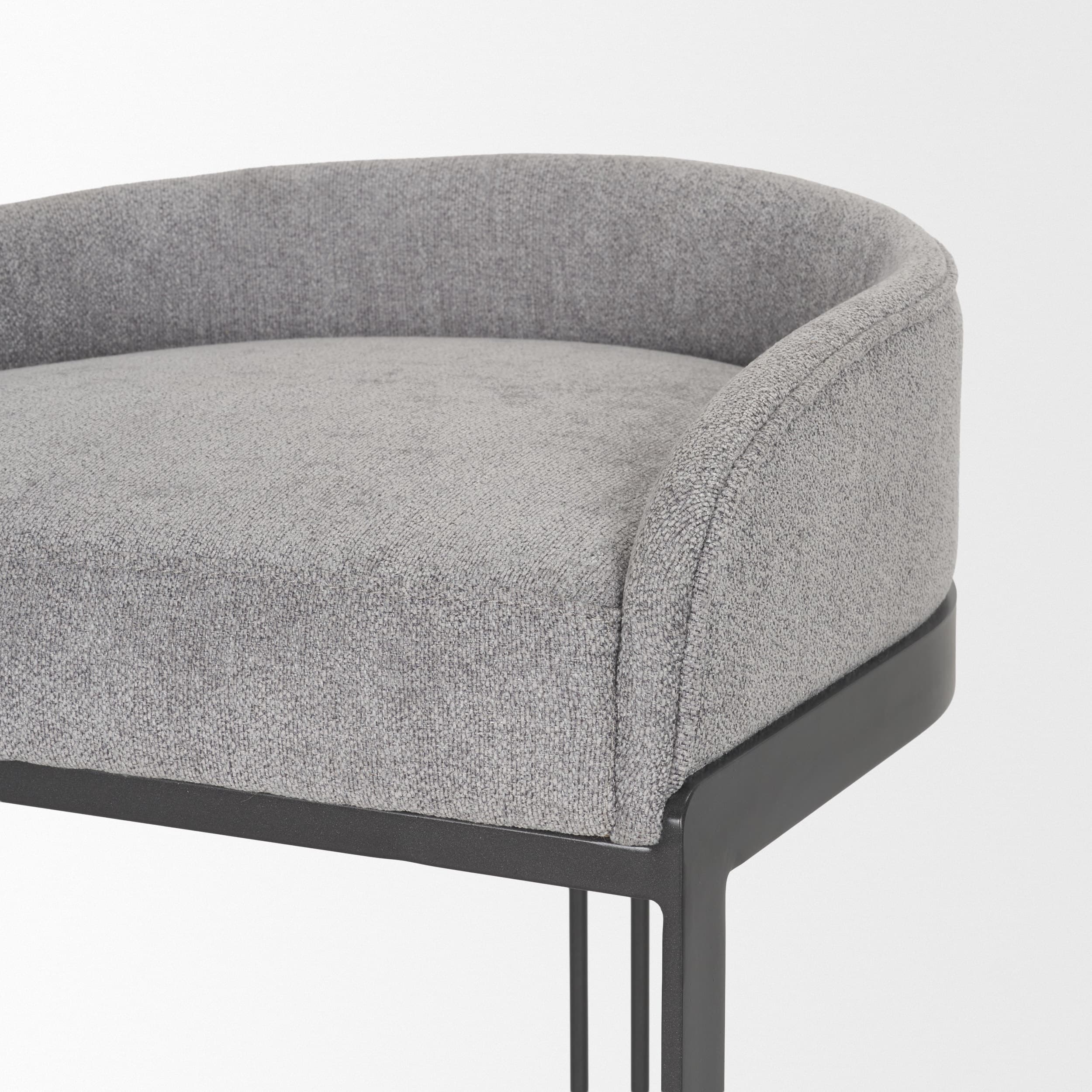 Hollyfield Low Back 32.7in Seat Counter Stool | II Gray Fabric w/ Bar — product photograph