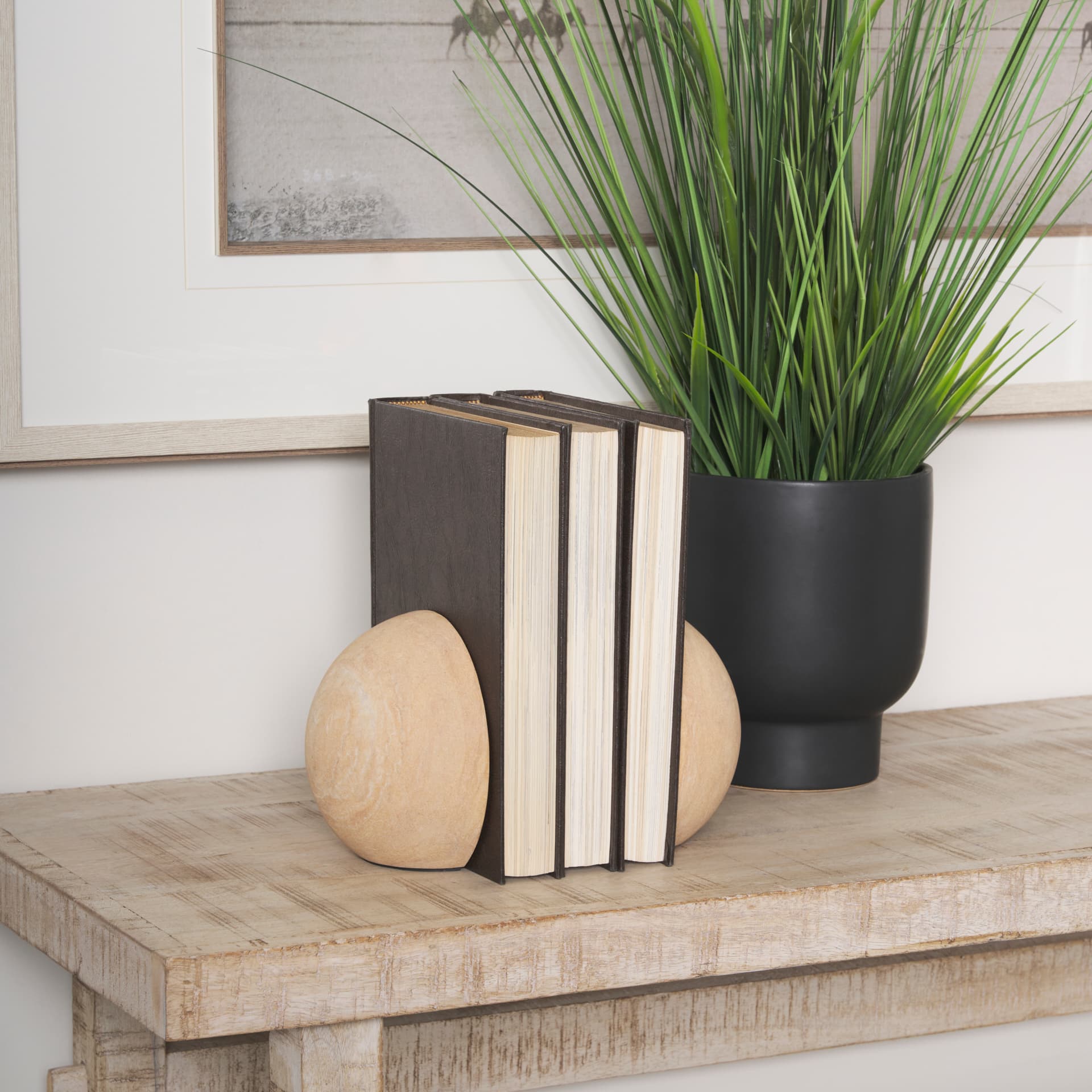Rahmi Sandstone Orb Bookends — product photograph