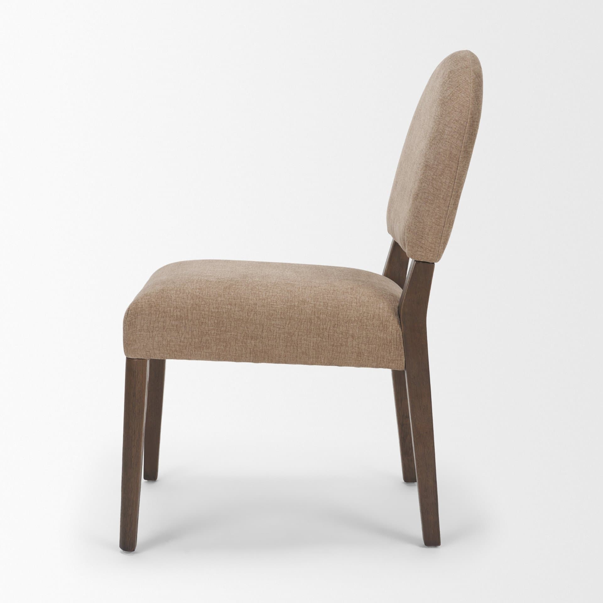 Martie Rounded Back Dining Side Chair | Fabric w/ Wood — product photograph