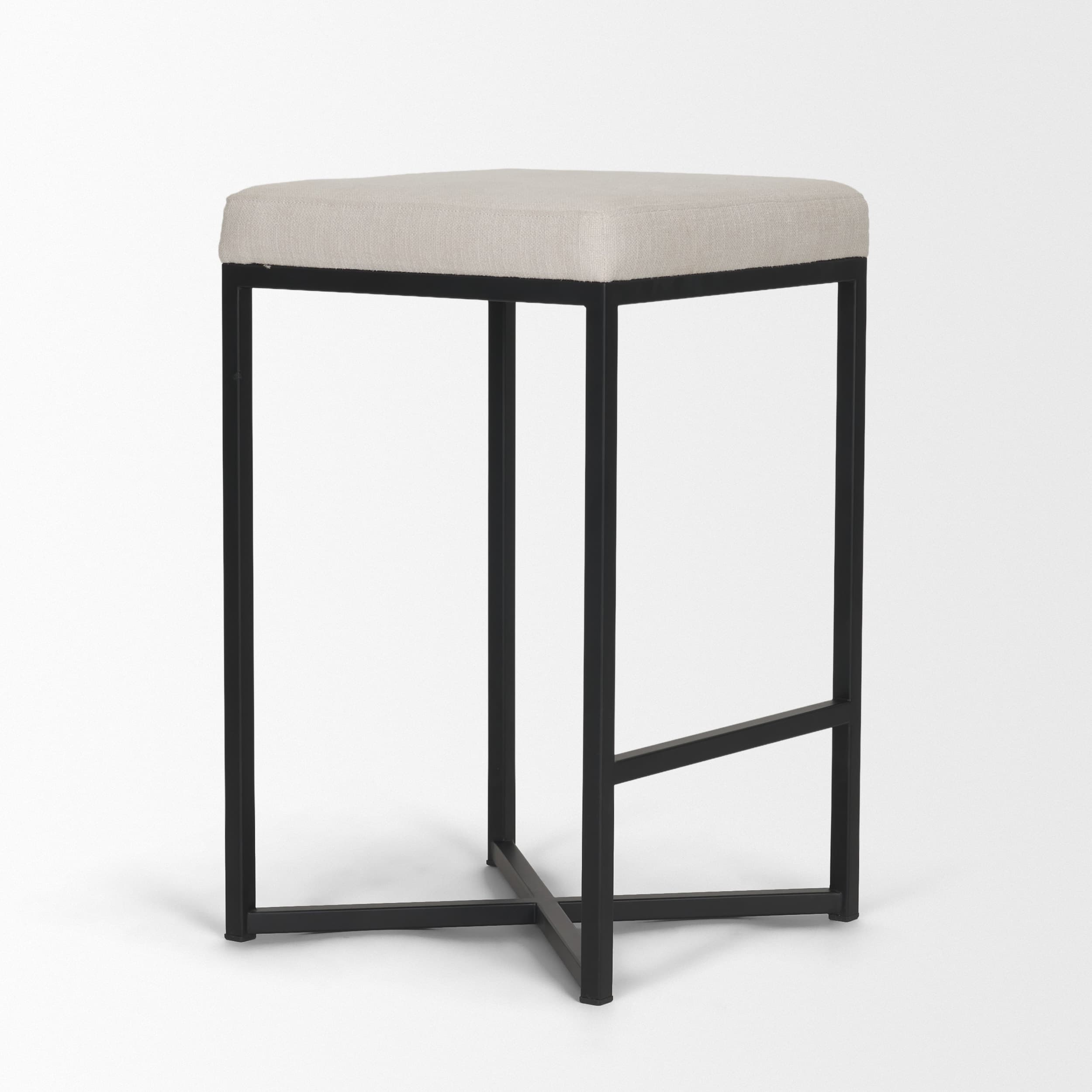 Frodo Backless 26.5in Seat Counter Stool | Counter White Fabric — product photograph