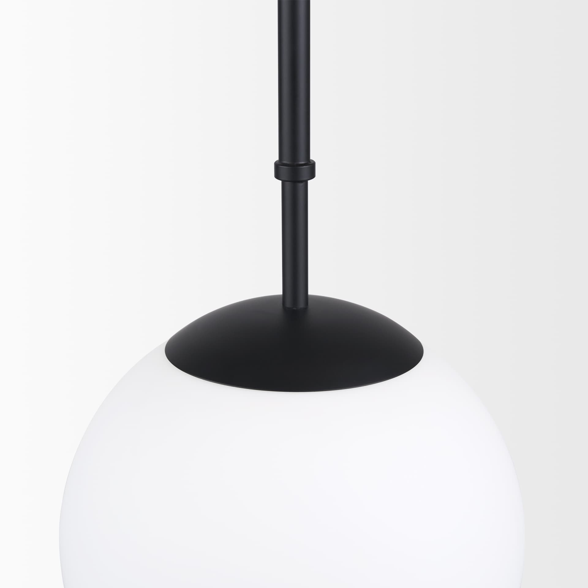 Edie Matte Black Metal w/ Frosted Glass Globe 1-Light Pendant — product photograph