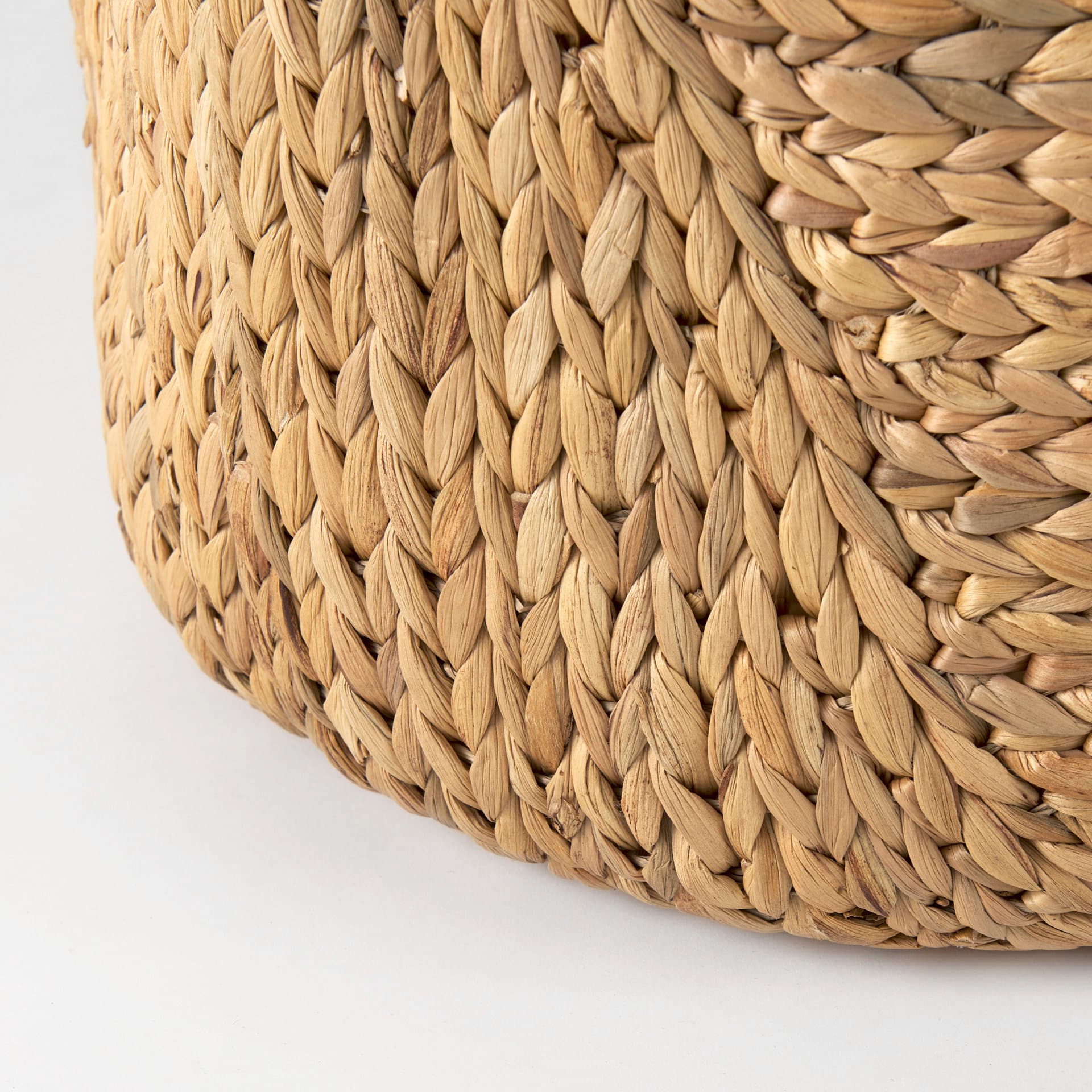 Sivan 19.7L x 19.7W x 23.6H (Set of 3) Light Brown Water Hyacinth Round Basket W/ Handles — product photograph