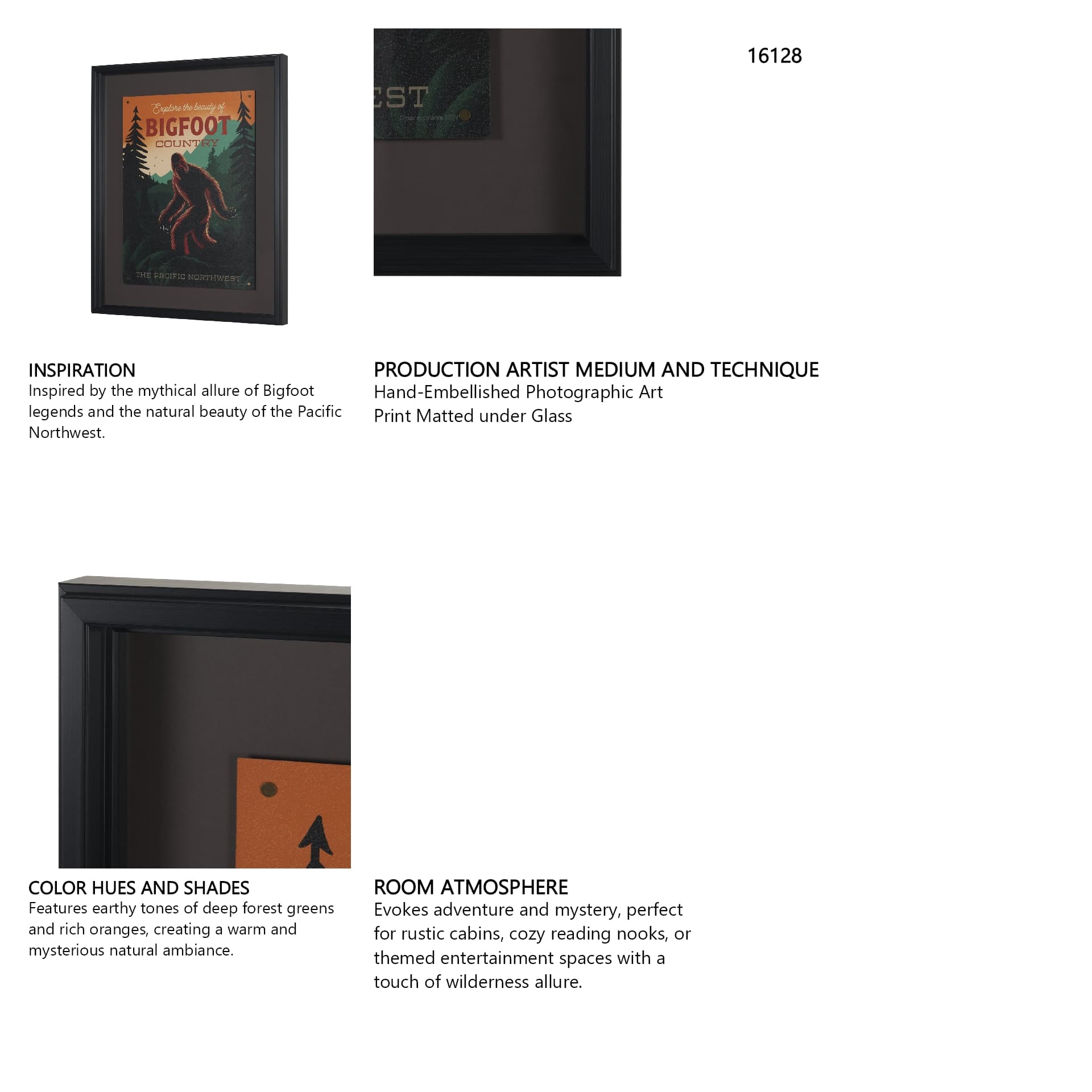 Cryptid Tourism I by Omar Escalante Textured Framed Artwork Matted under Glass — in a styled room
