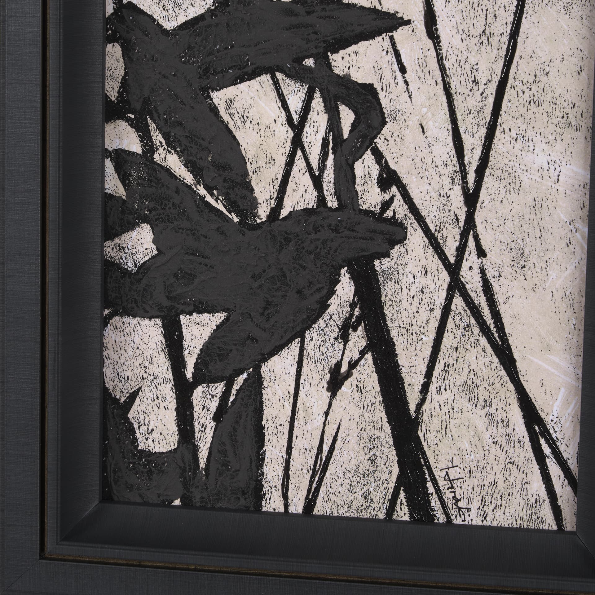 Etched Silouette II by Mercana Studio a Hand Embellished Textured Framed Art Print — product photograph