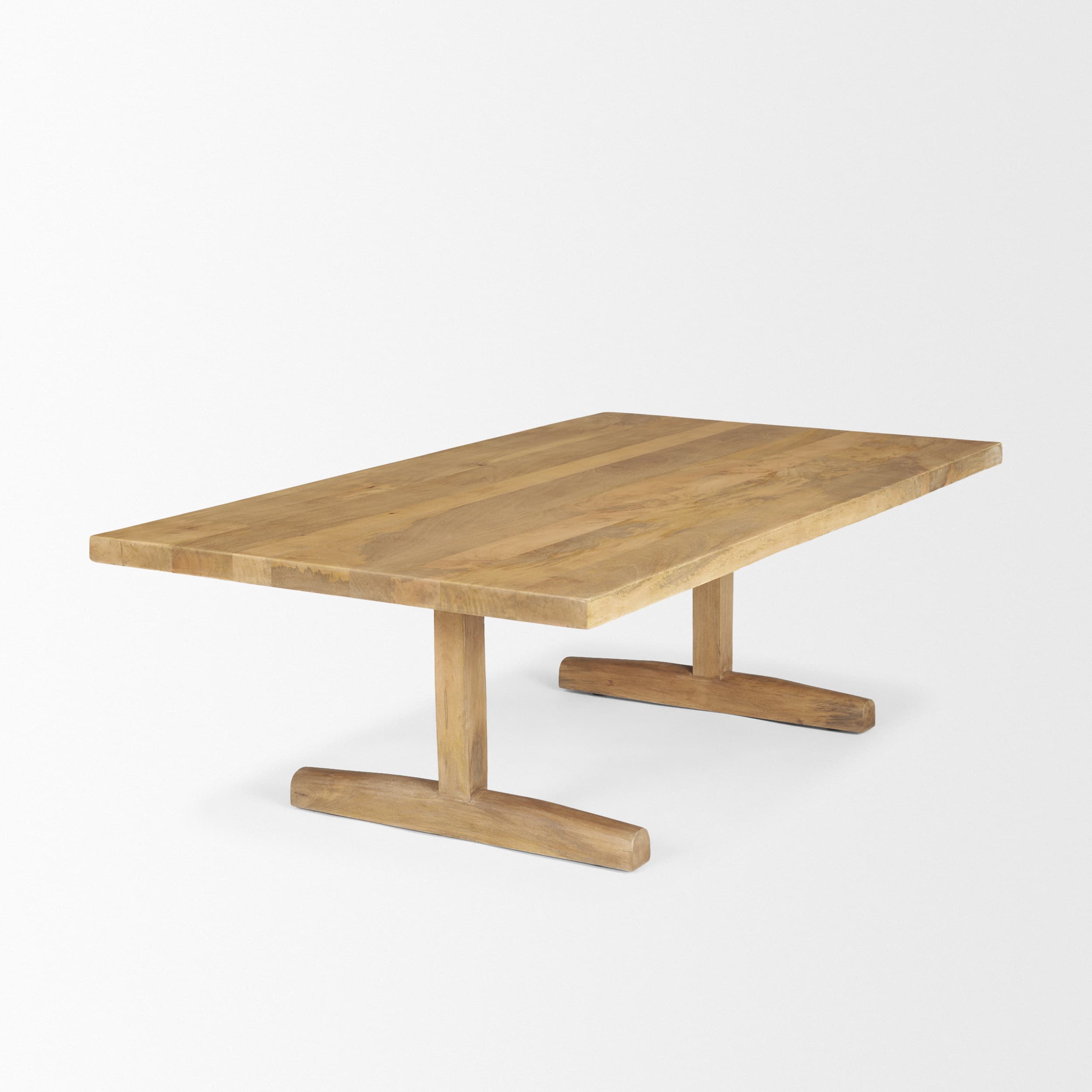 Viktor 55"L Light Brown Solid Wood Coffee Table — product photograph