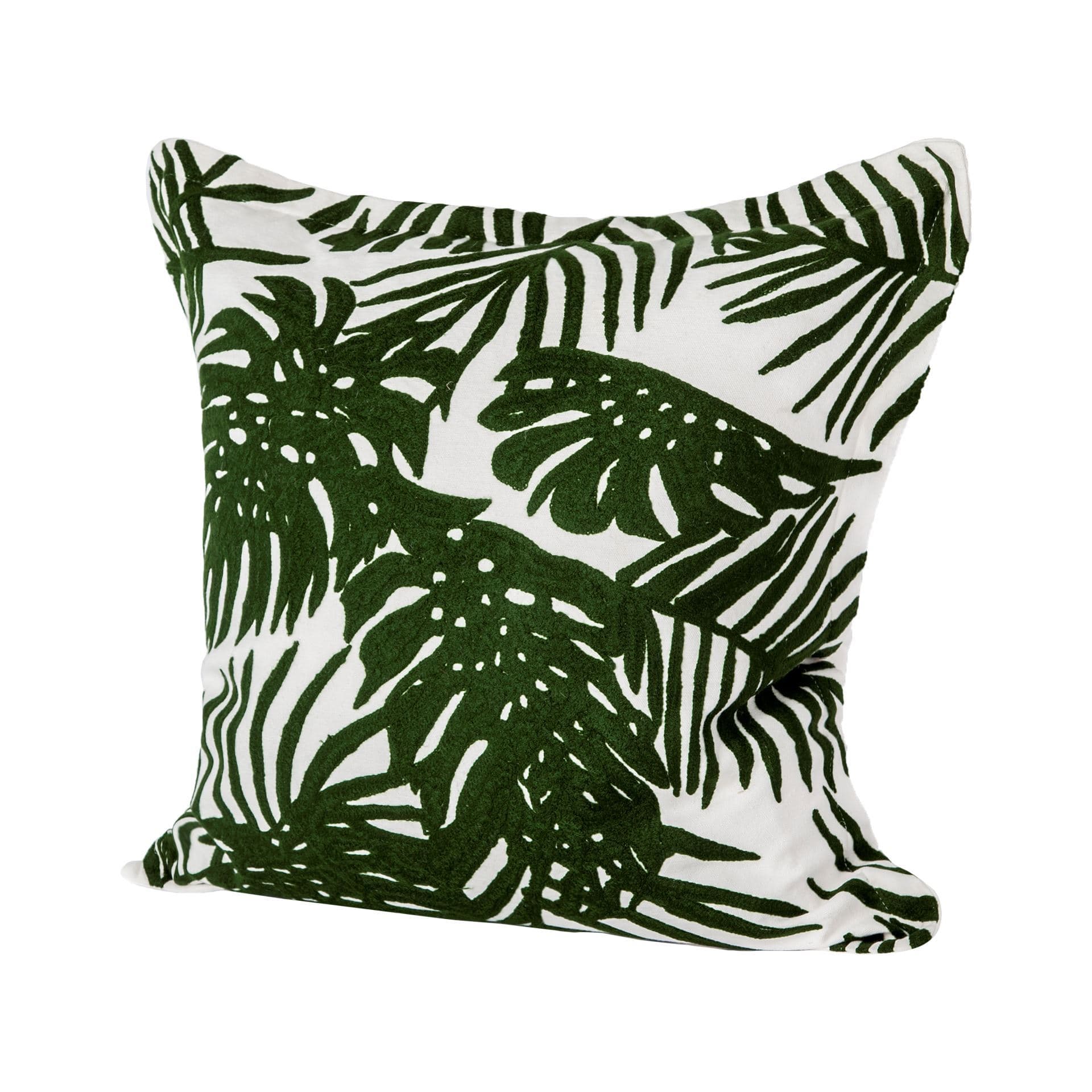Boyle 20x20 Green Tropical Palm Leaf Pillow Cover — product photograph