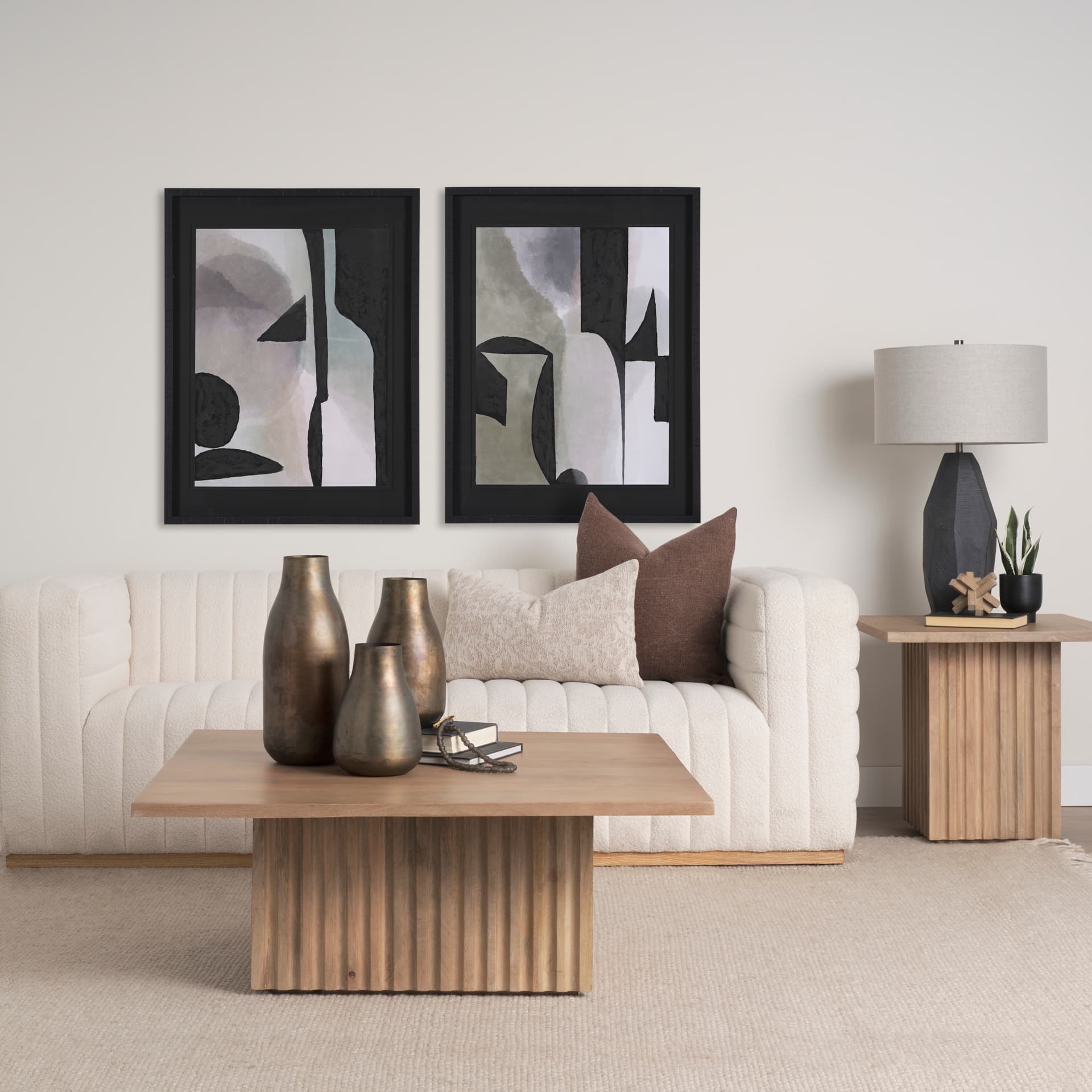 Shape Shift - Tessellate by Mercana Studio Hand Embellished Framed Art Print Matted under Glass — in a styled room