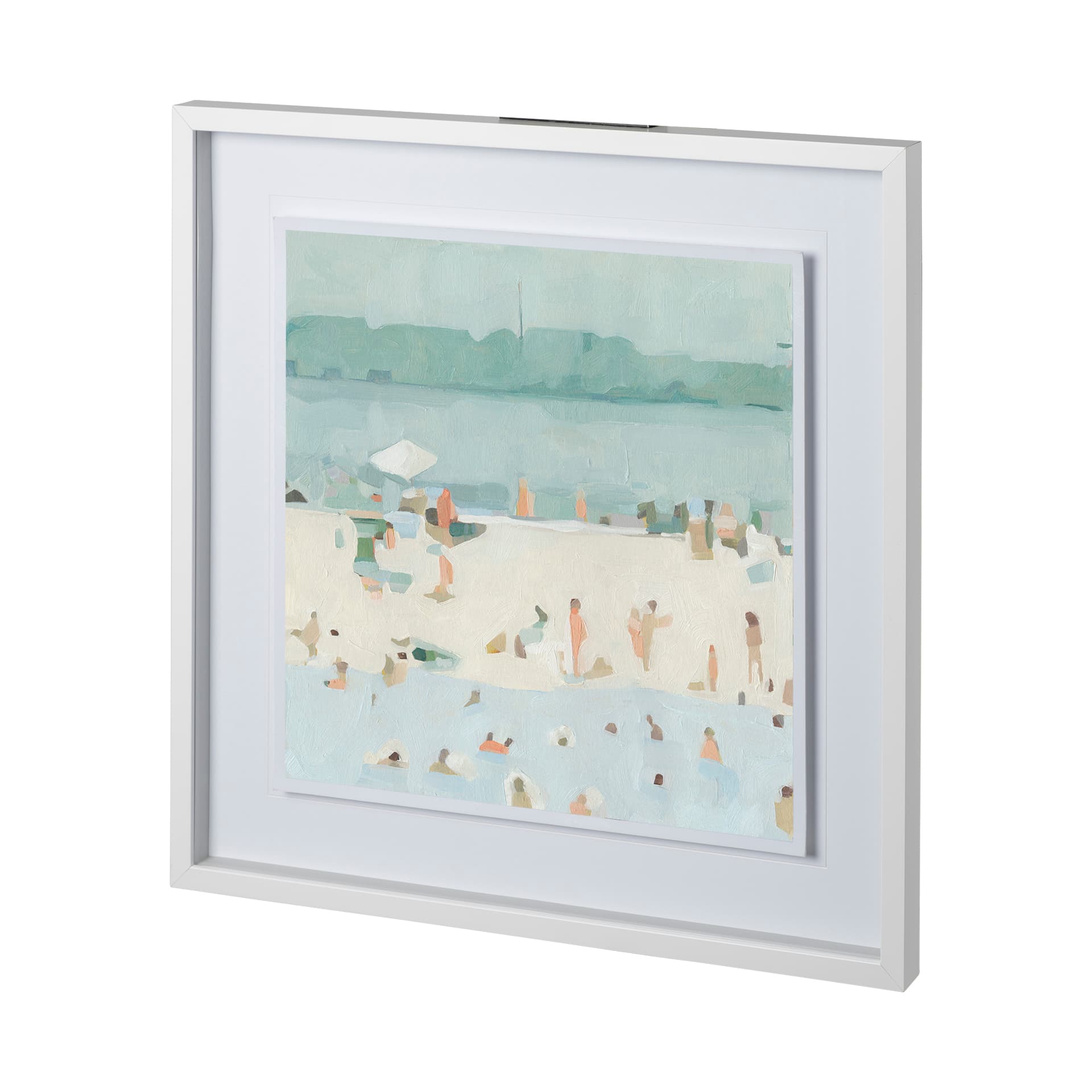 Sea Glass Sandbar I by Emma Scarvey a Hand Embellished Textured Framed Art Print Matted under Glass — product photograph